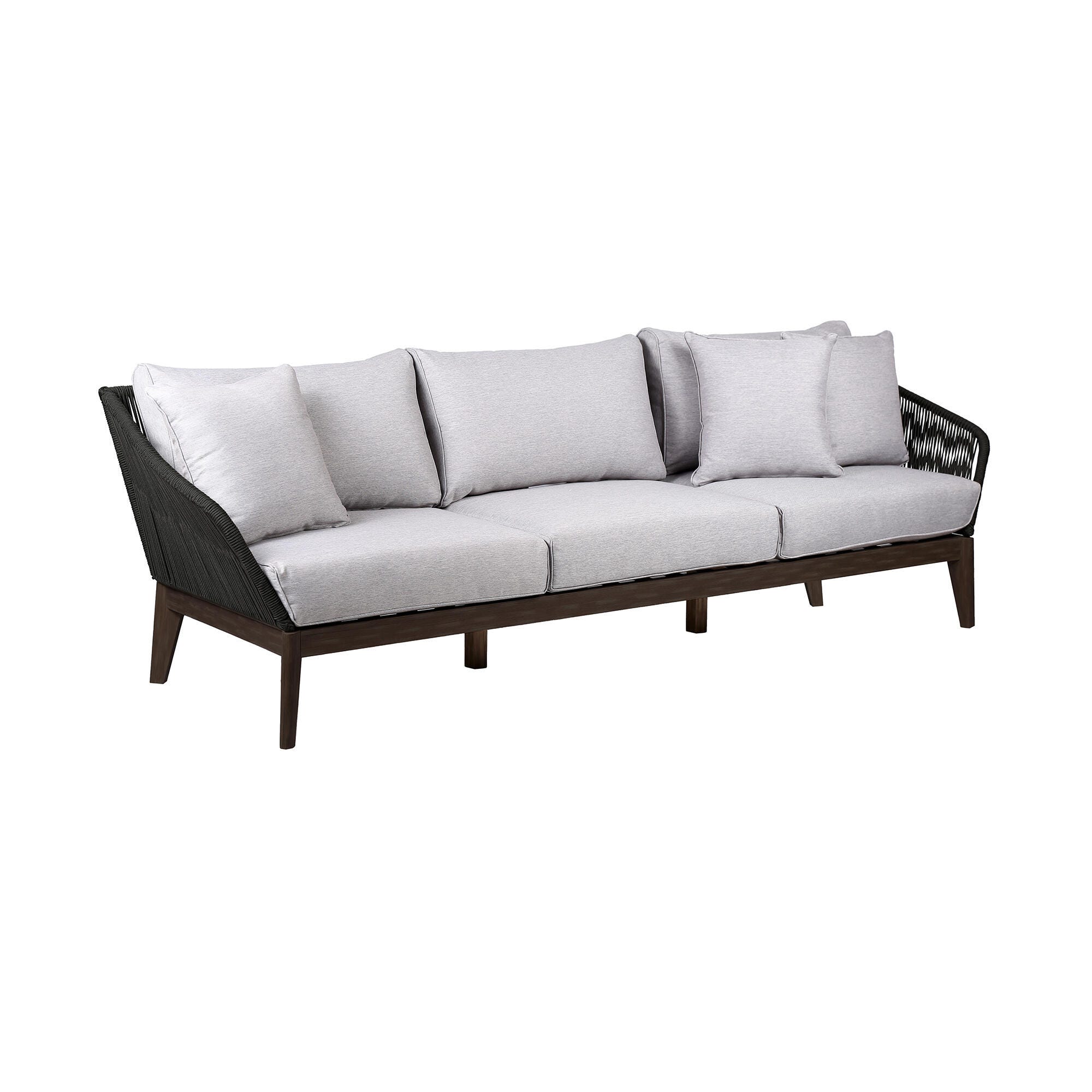 Armen Living Athos Outdoor Sofa, Black, large