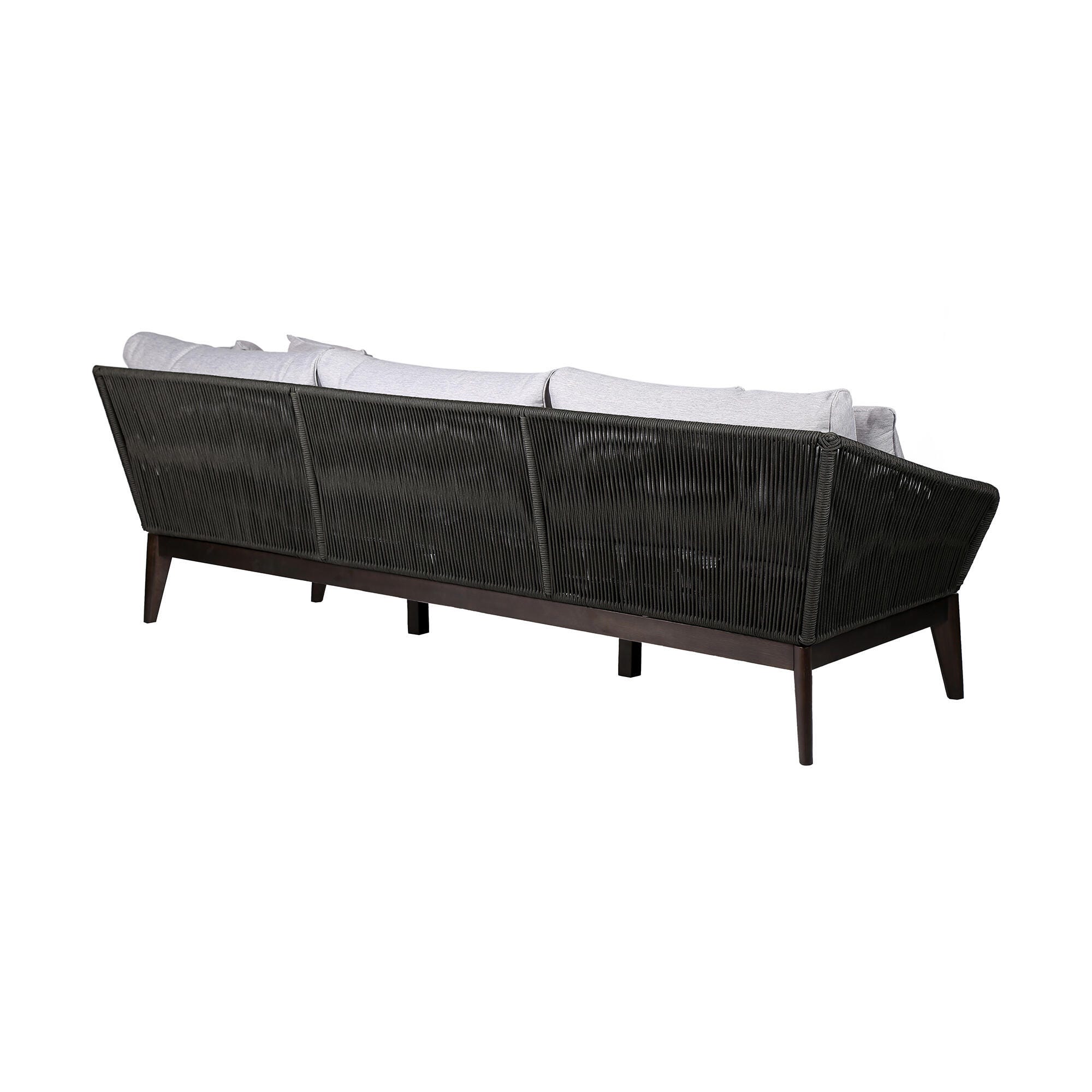 Armen Living Athos Outdoor Sofa, Black, large