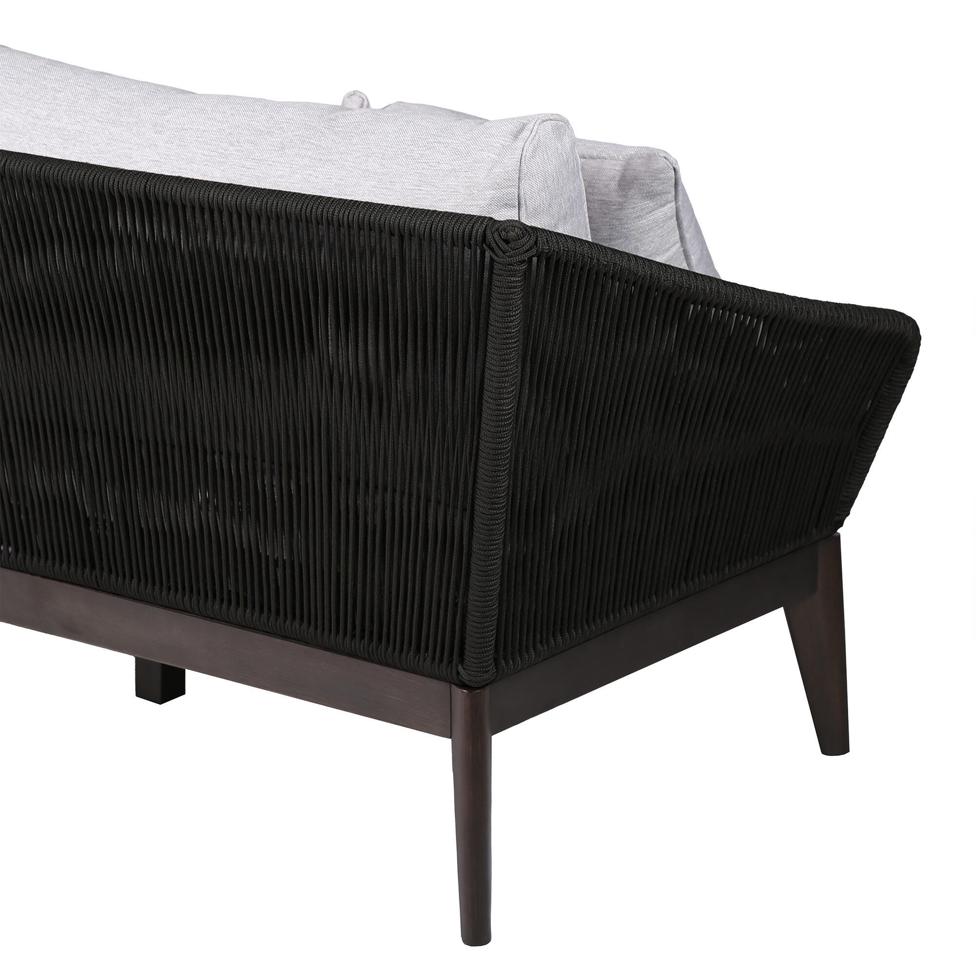Armen Living Athos Outdoor Sofa, Black, large
