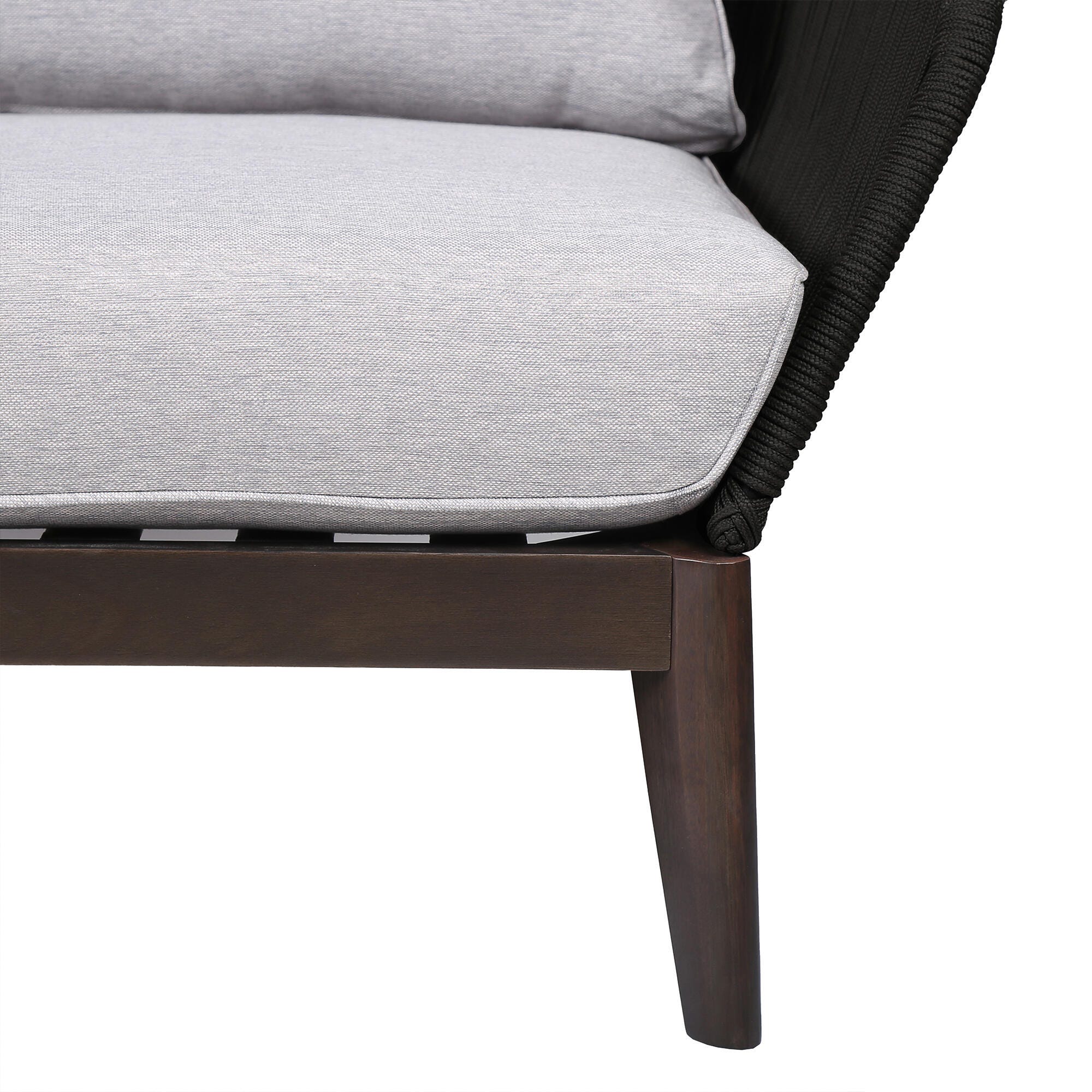Armen Living Athos Outdoor Sofa, Black, large