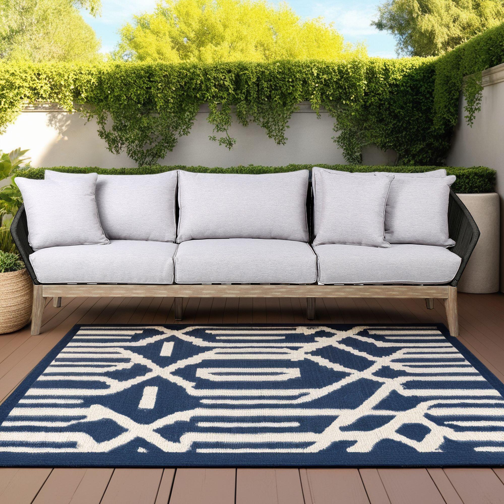 Armen Living Athos Outdoor Sofa, Gray, large