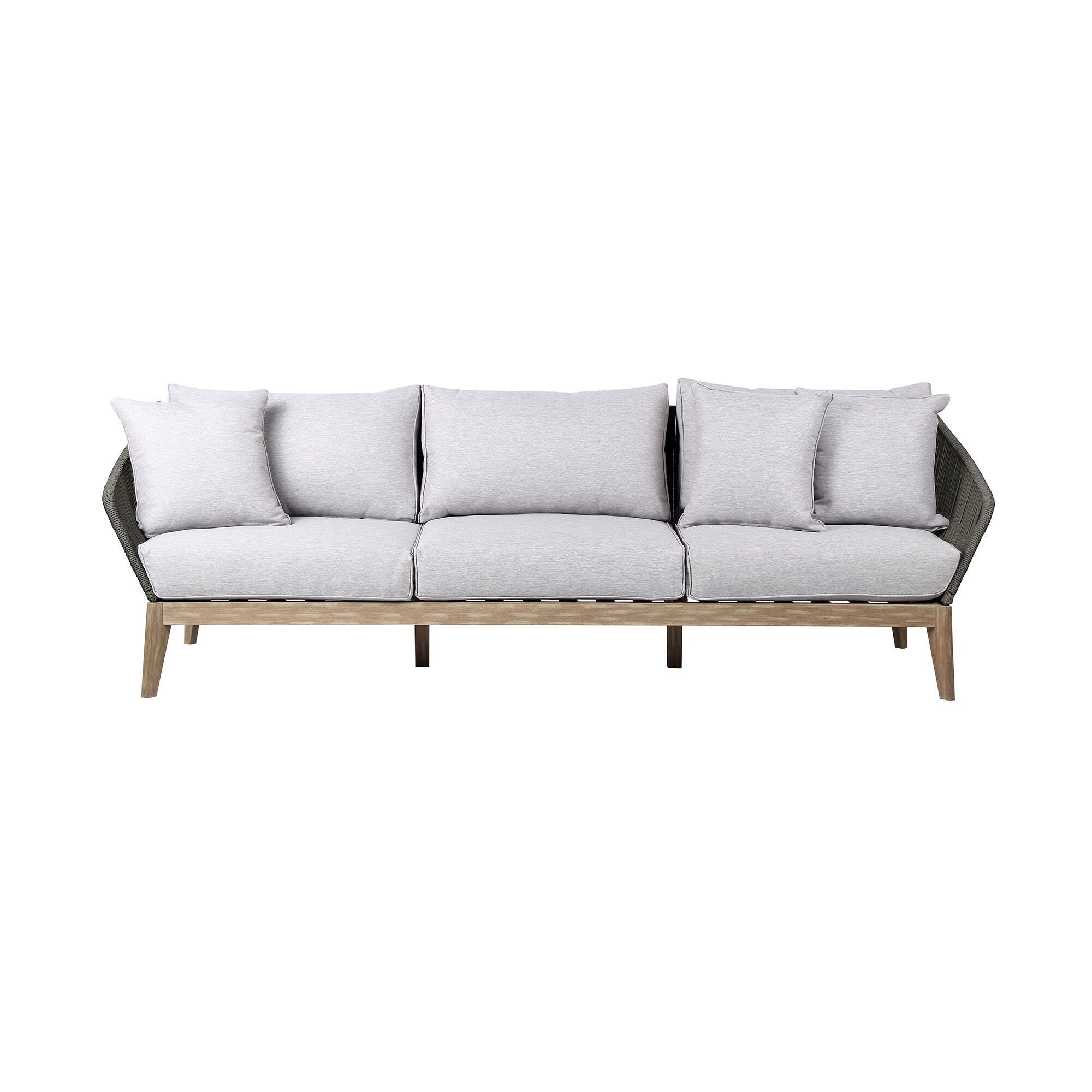 Armen Living Athos Outdoor Sofa, Gray, large