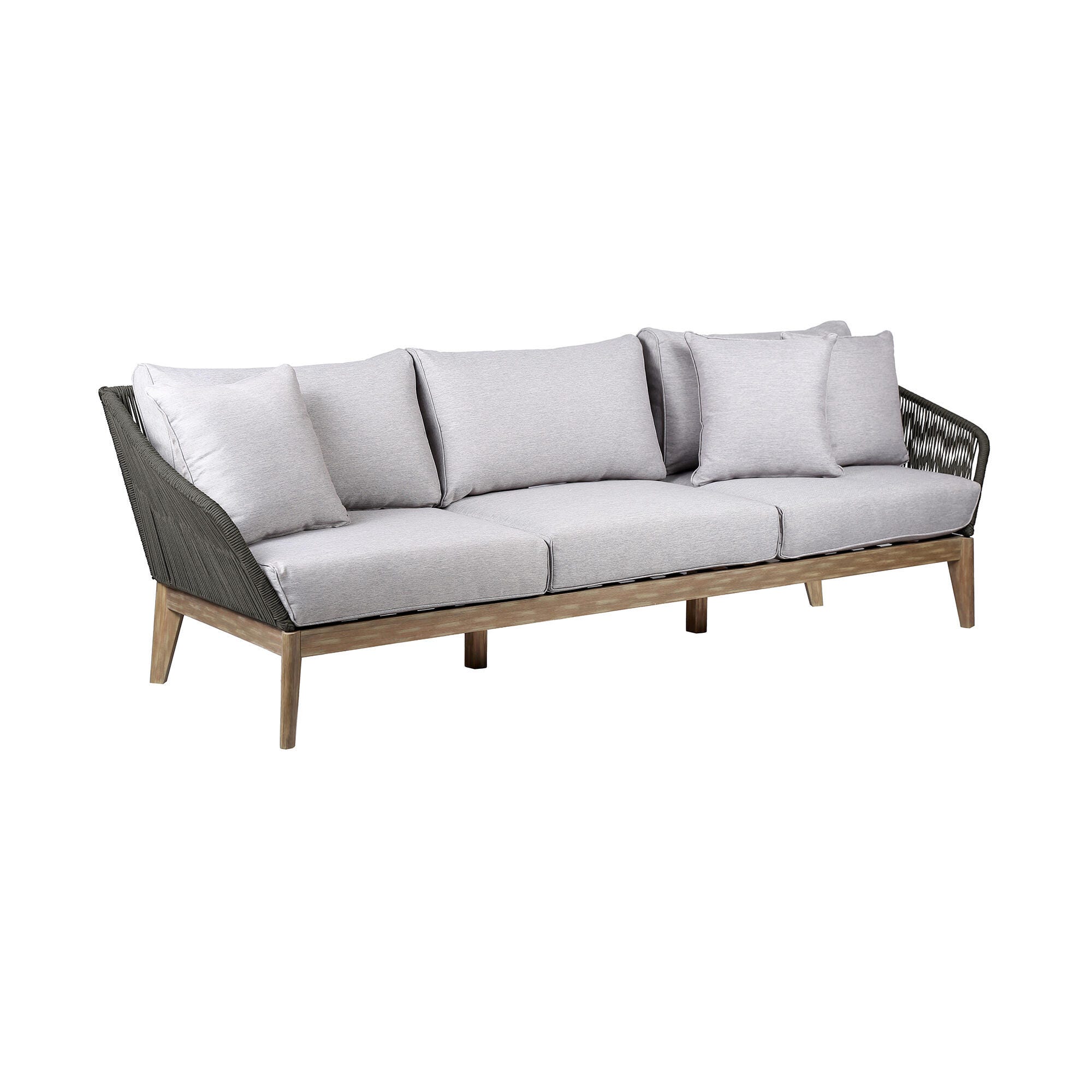 Armen Living Athos Outdoor Sofa, Gray, large
