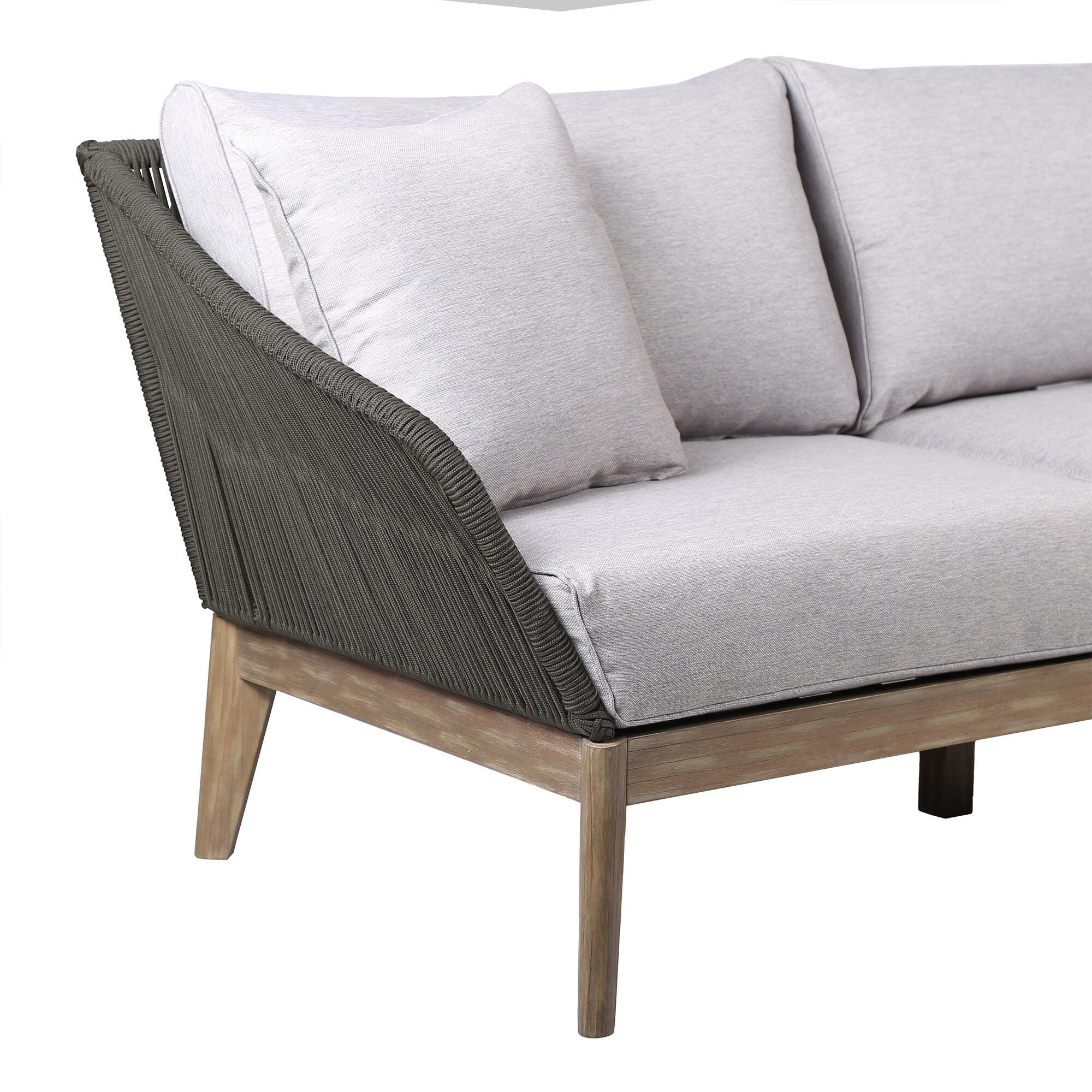 Armen Living Athos Outdoor Sofa, Gray, large