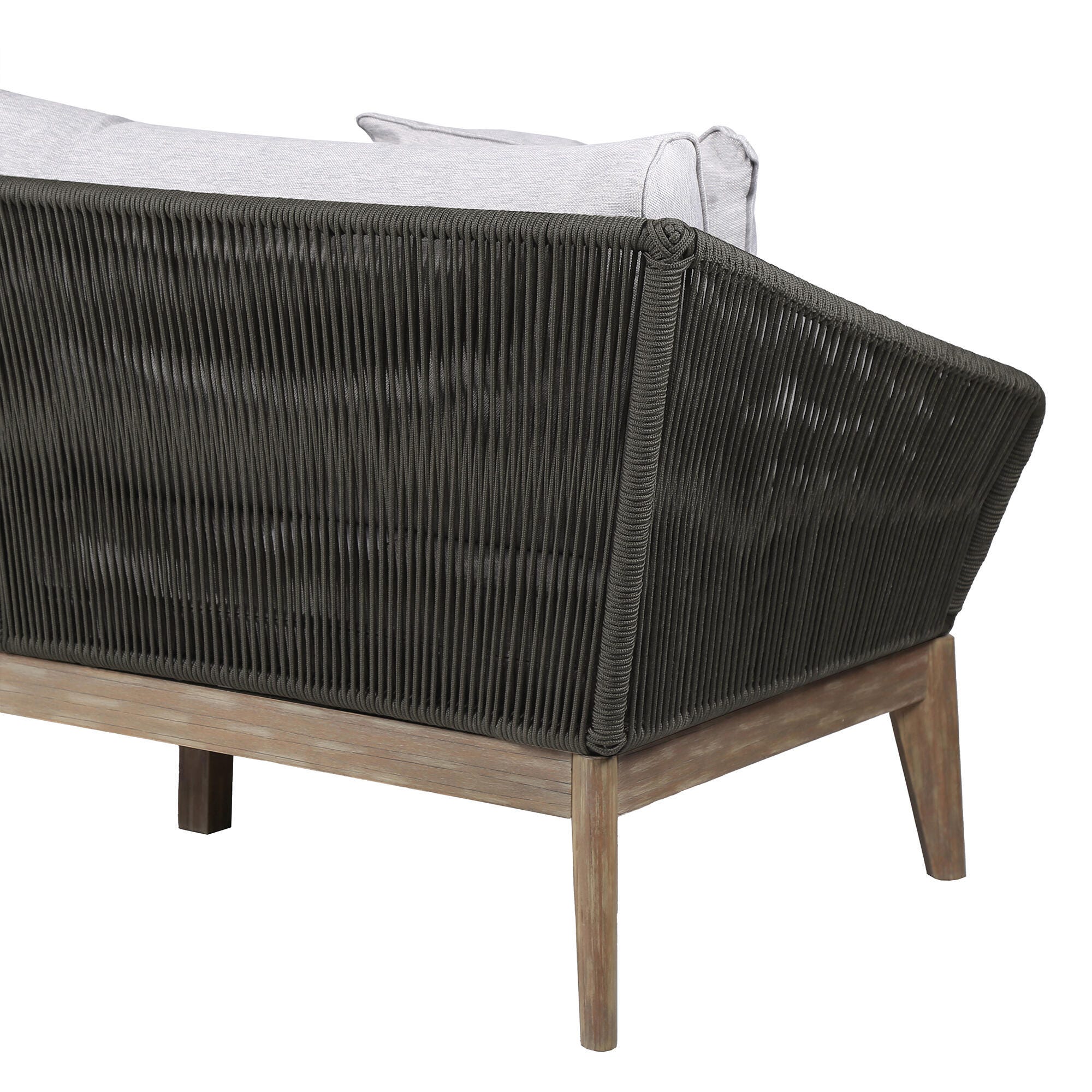 Armen Living Athos Outdoor Sofa, Gray, large