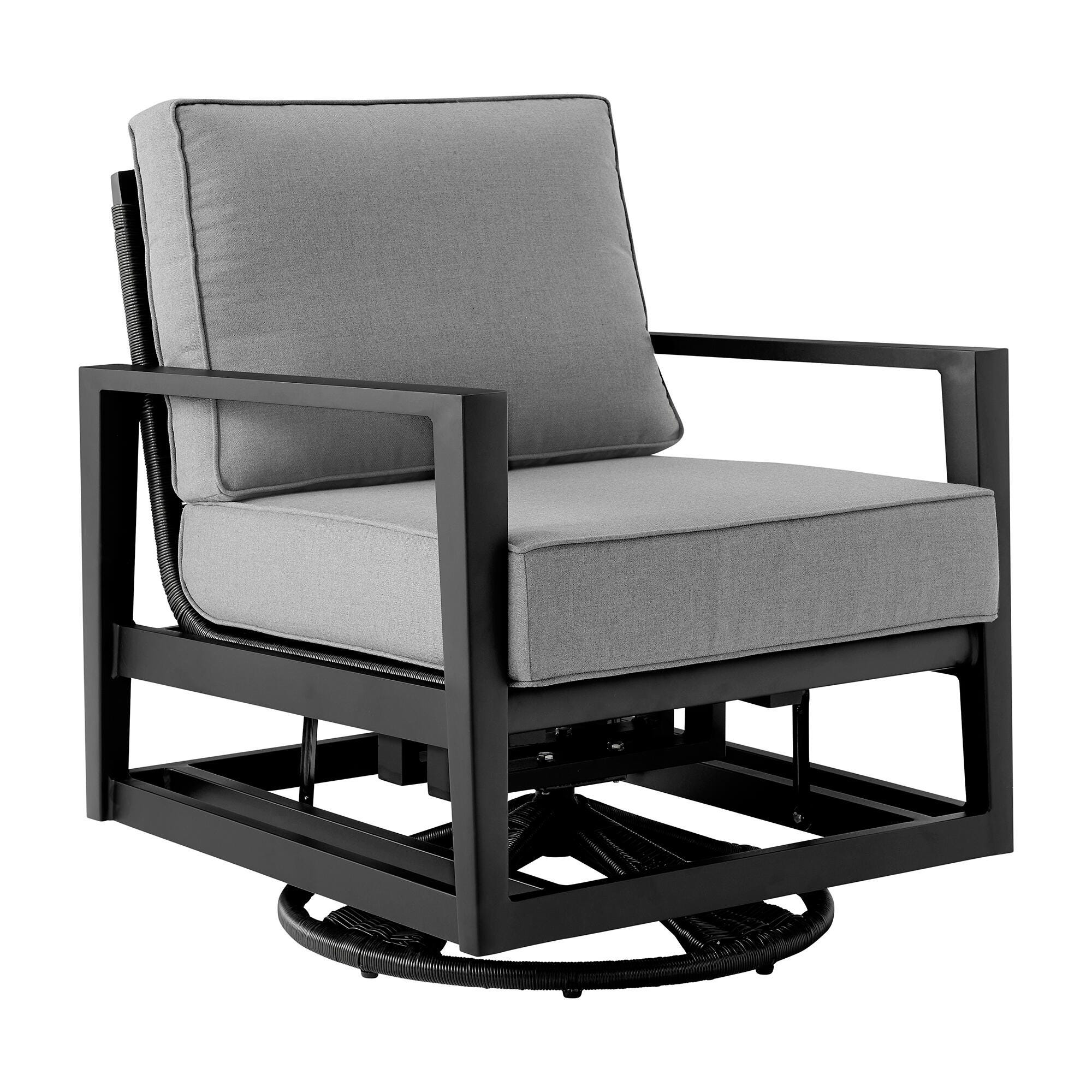 Armen Living Cayman Outdoor Swivel Chair, , large