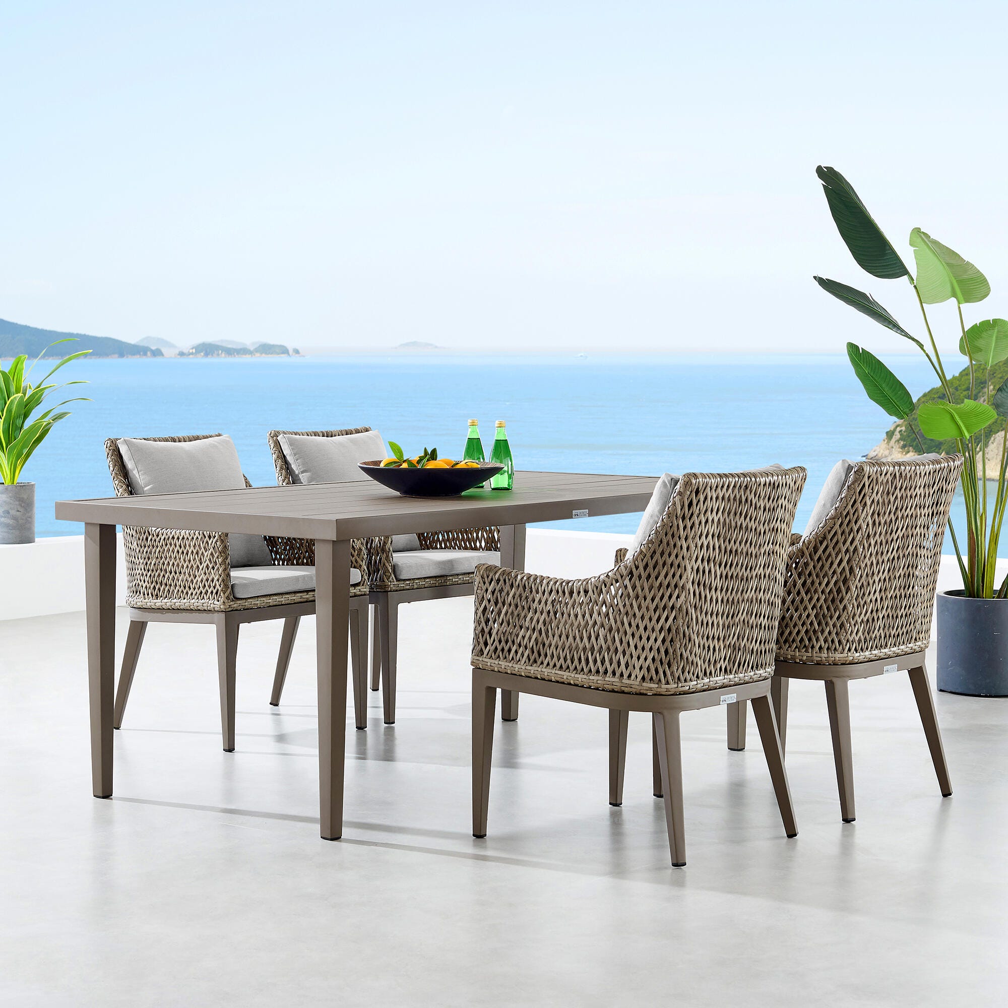 Armen Living Grenada Outdoor Dining Table, , large