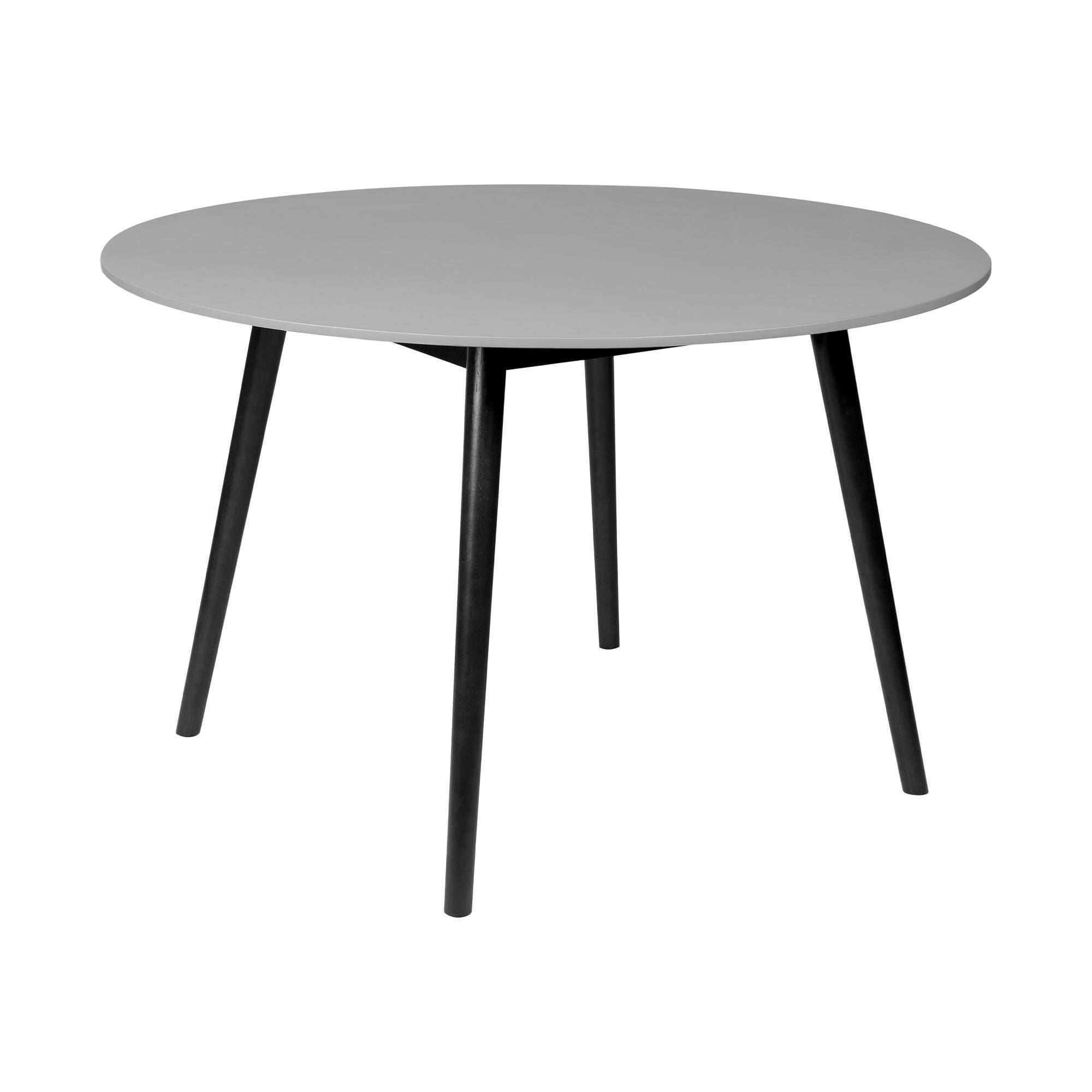 Armen Living Kylie Outdoor Dining Table, Light Gray/Black, large