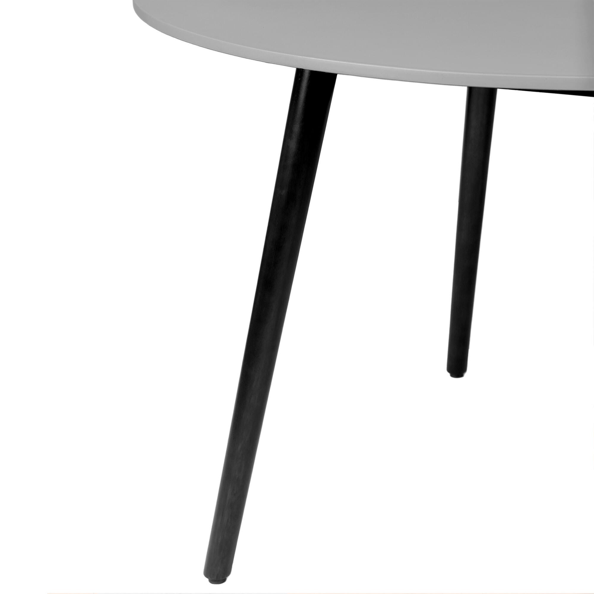 Armen Living Kylie Outdoor Dining Table, Light Gray/Black, large