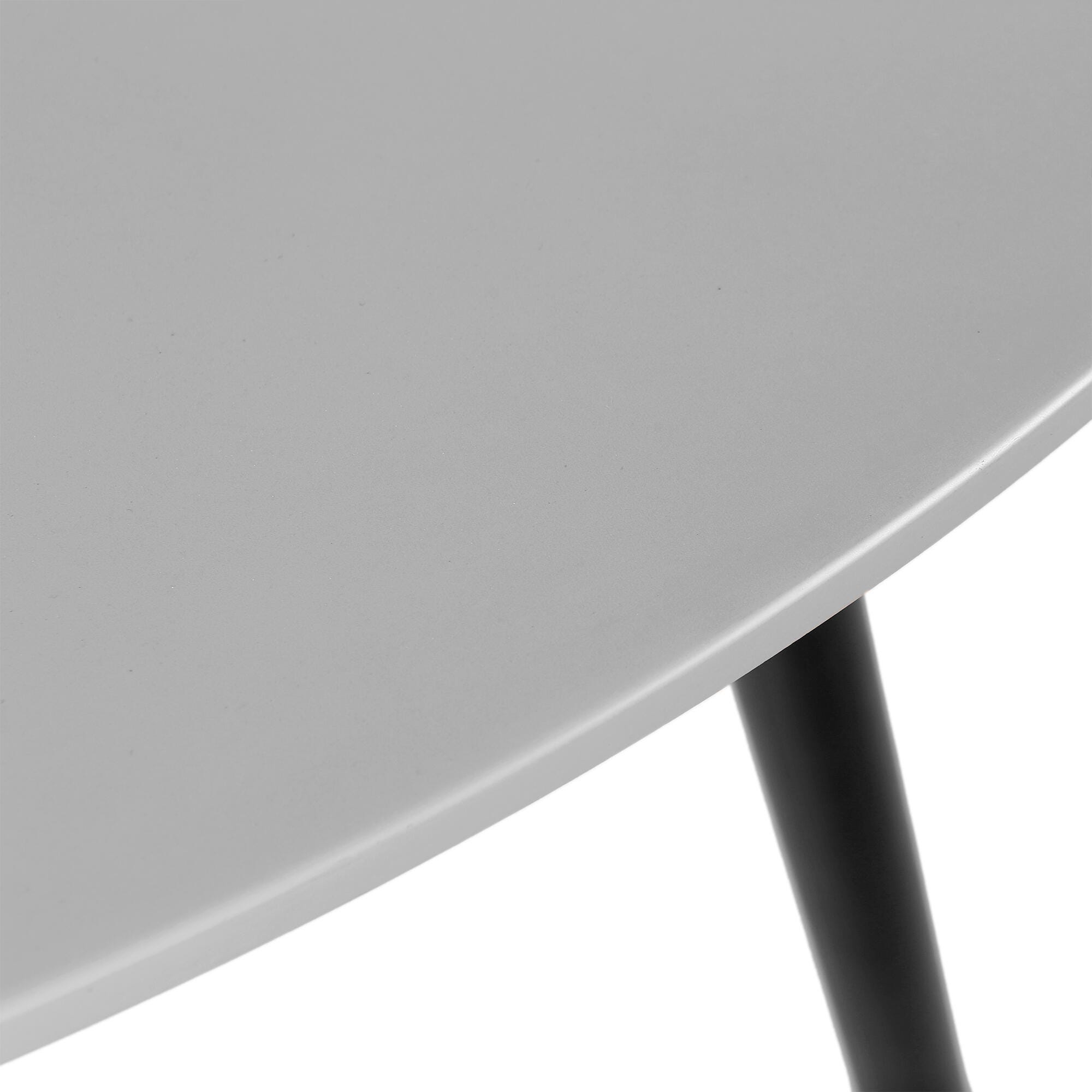 Armen Living Kylie Outdoor Dining Table, Light Gray/Black, large