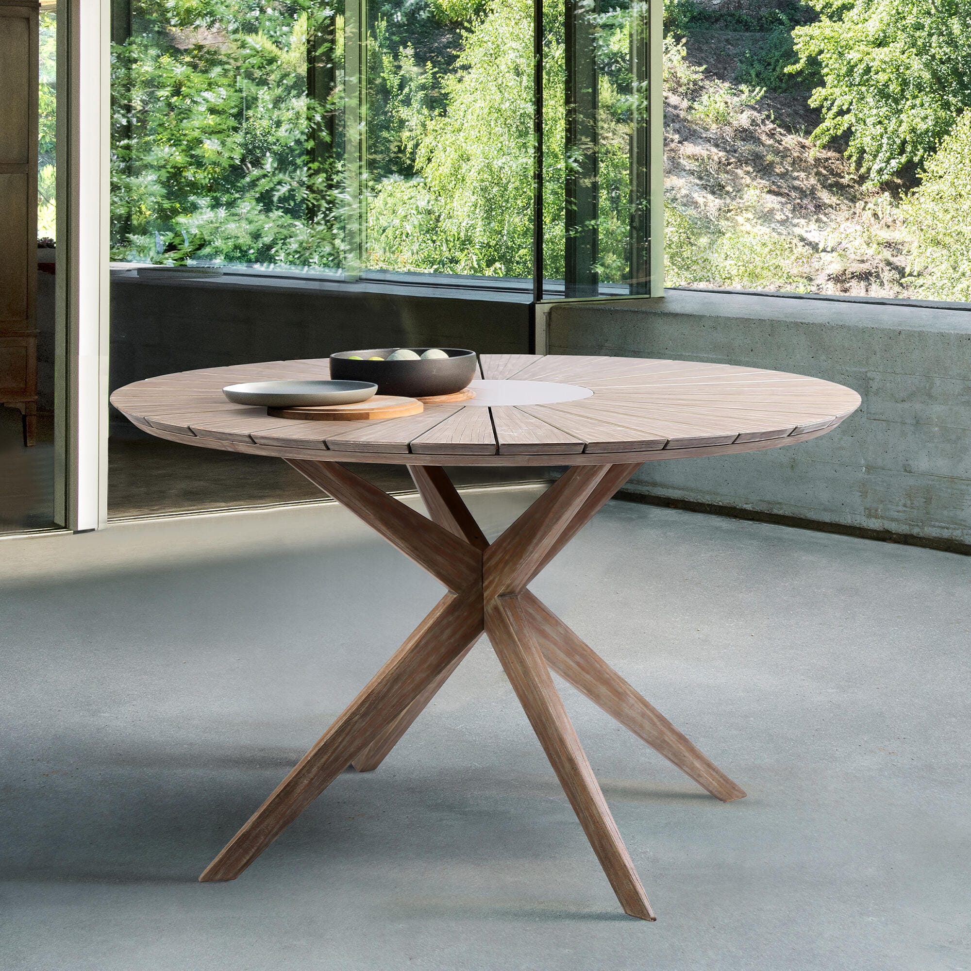 Armen Living Oasis Outdoor Dining Table, , large