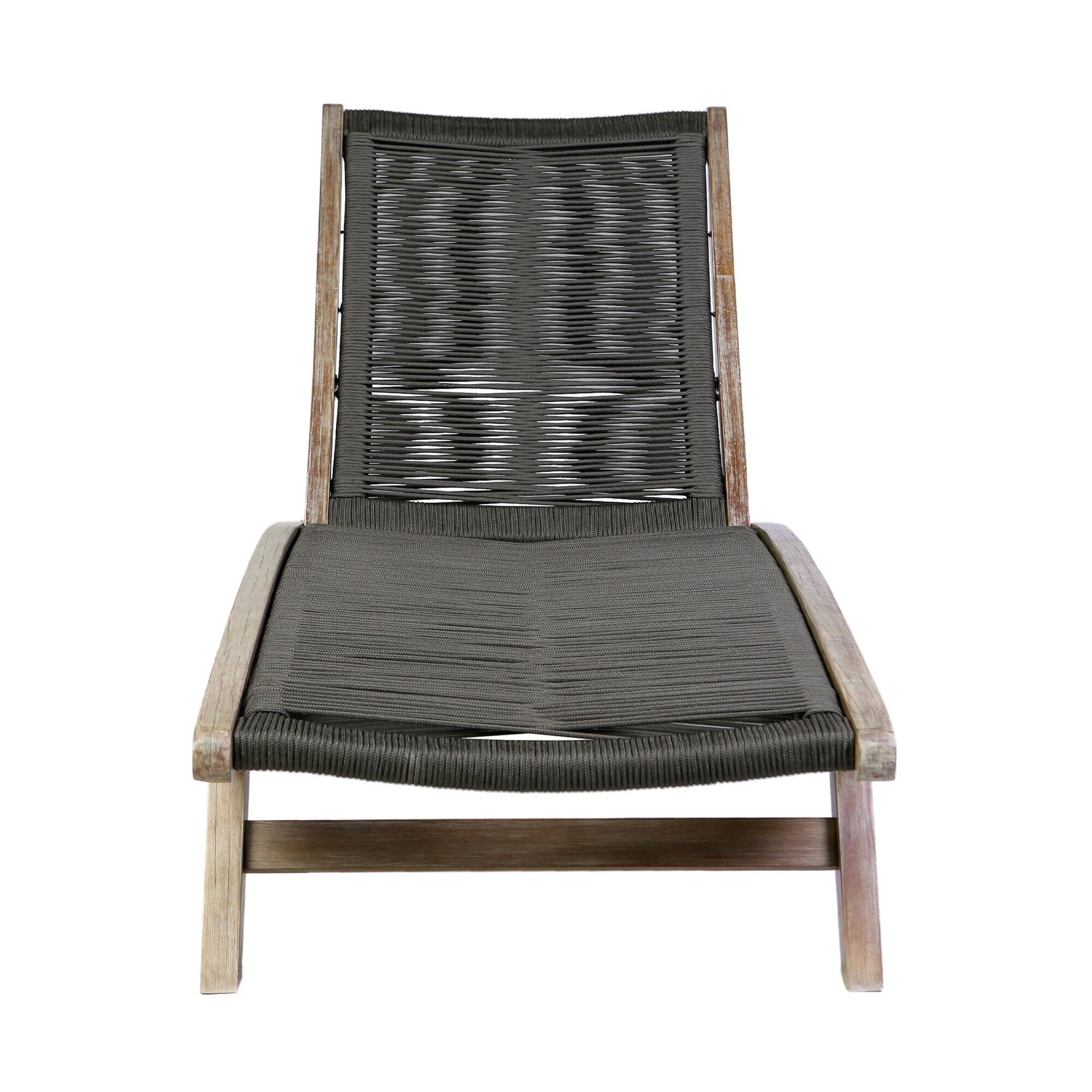 Armen Living Odette Outdoor Chaise Lounge Chair, Charcoal, large