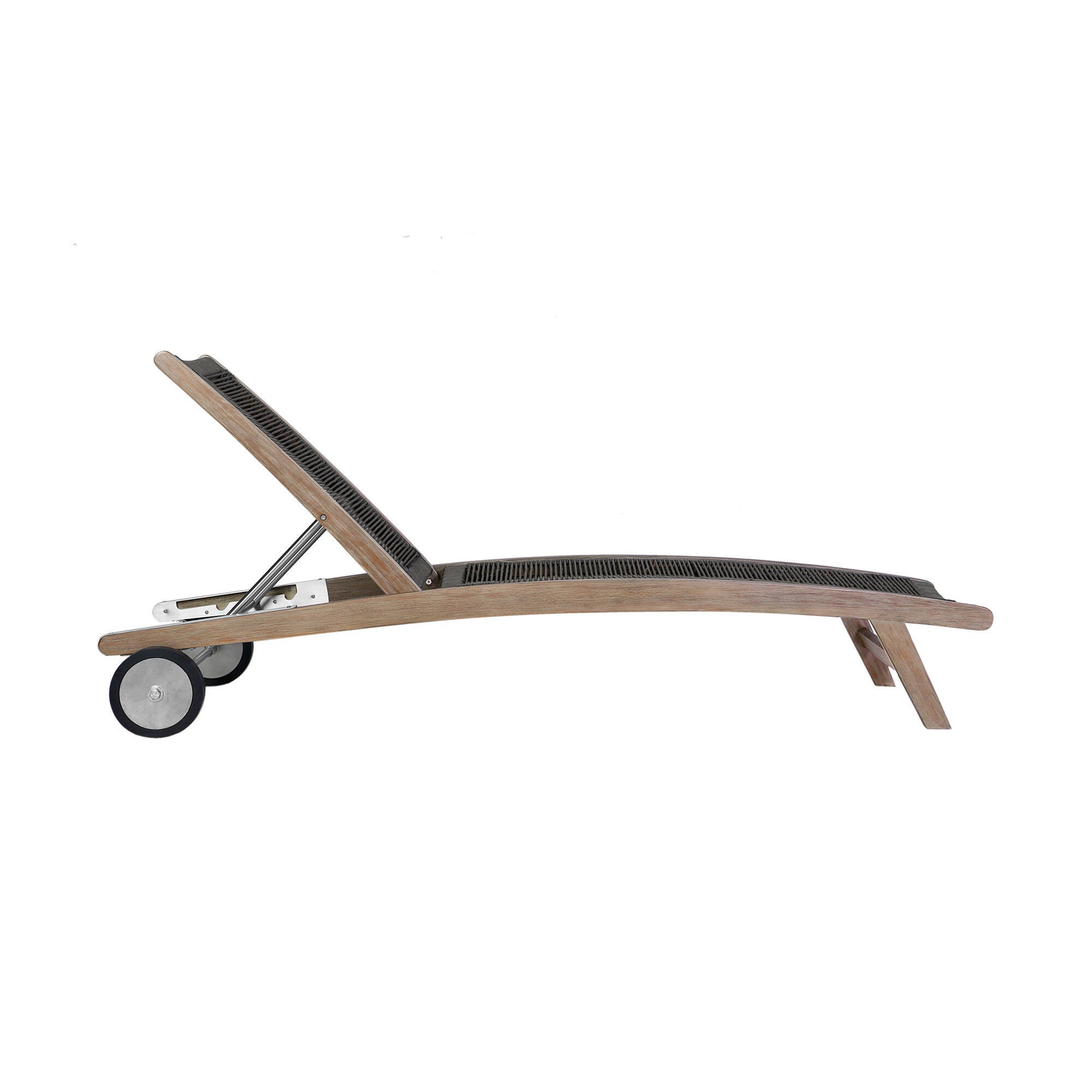 Armen Living Odette Outdoor Chaise Lounge Chair, Charcoal, large