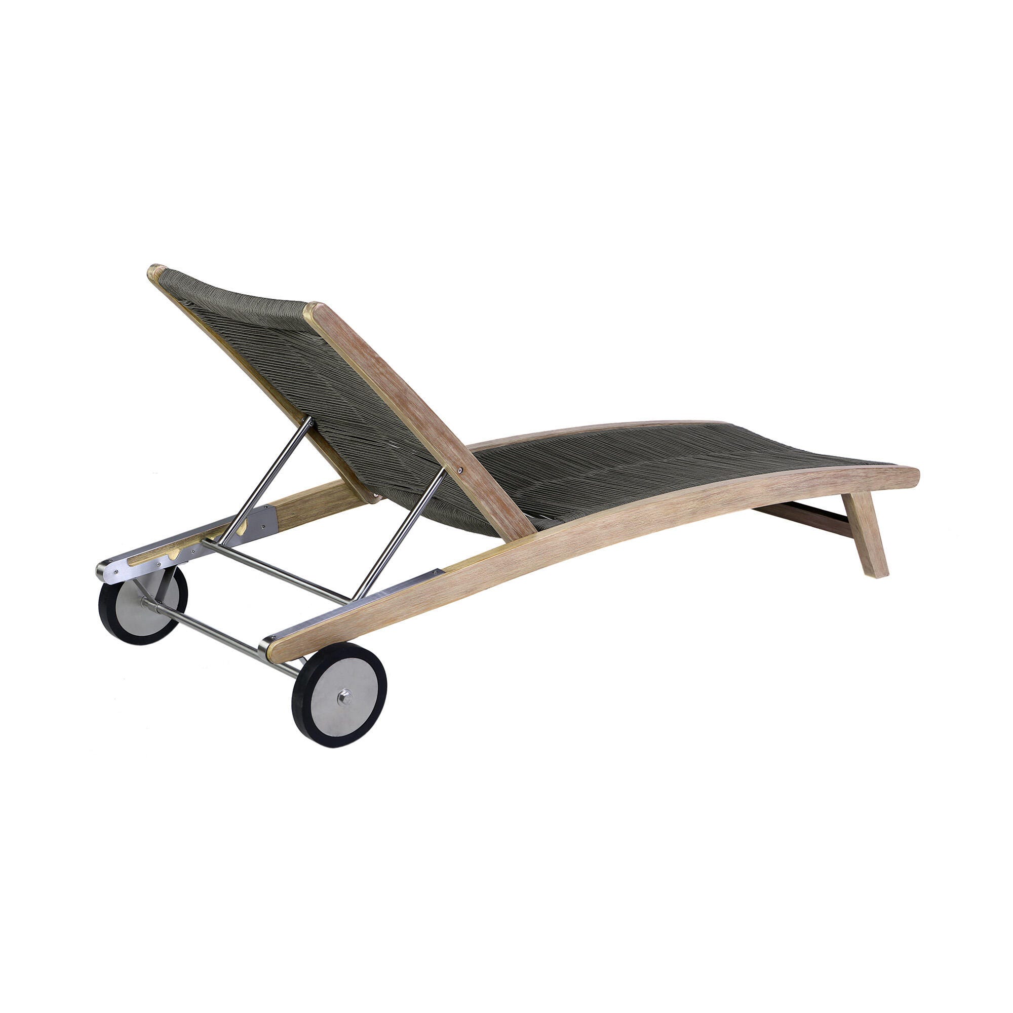 Armen Living Odette Outdoor Chaise Lounge Chair, Charcoal, large