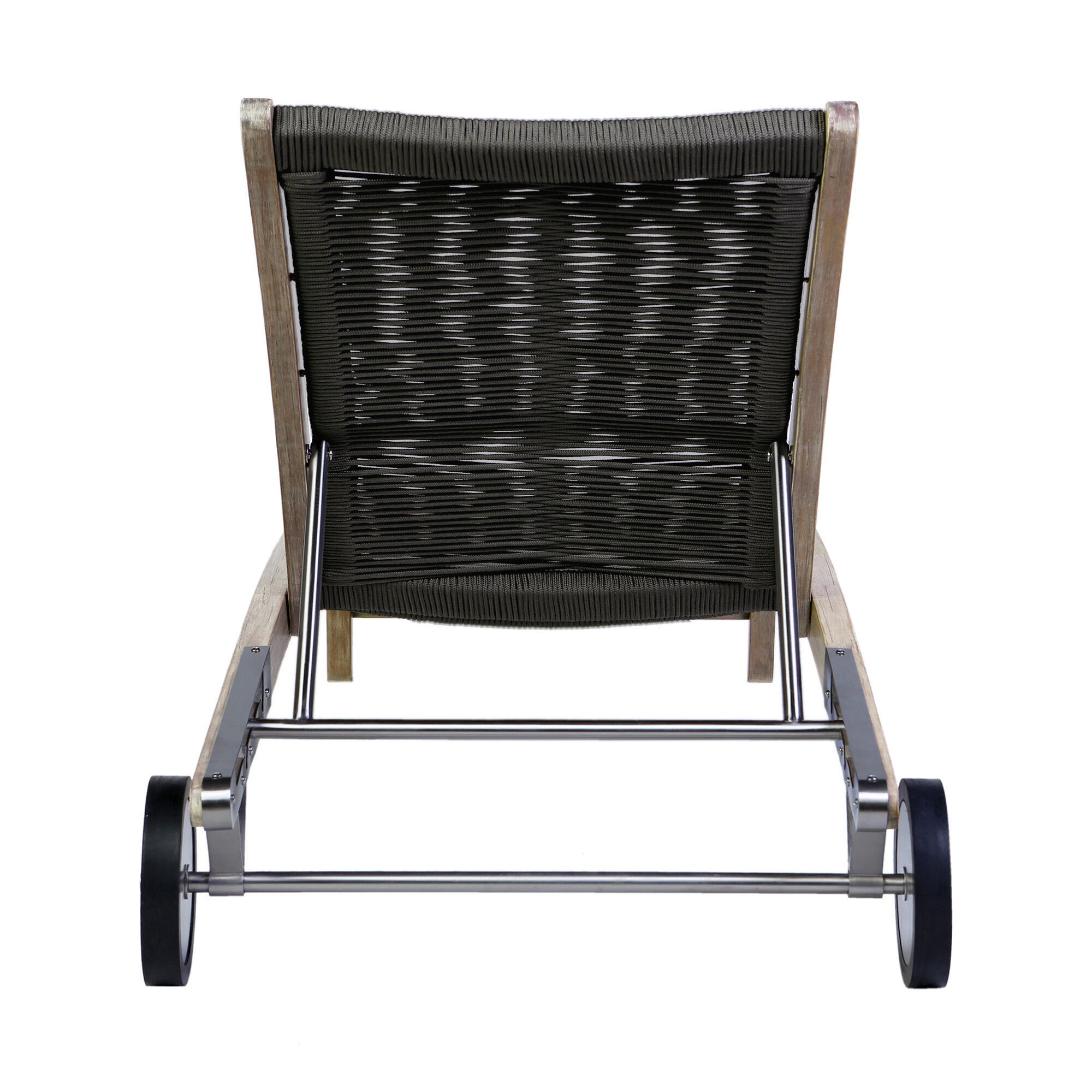 Armen Living Odette Outdoor Chaise Lounge Chair, Charcoal, large