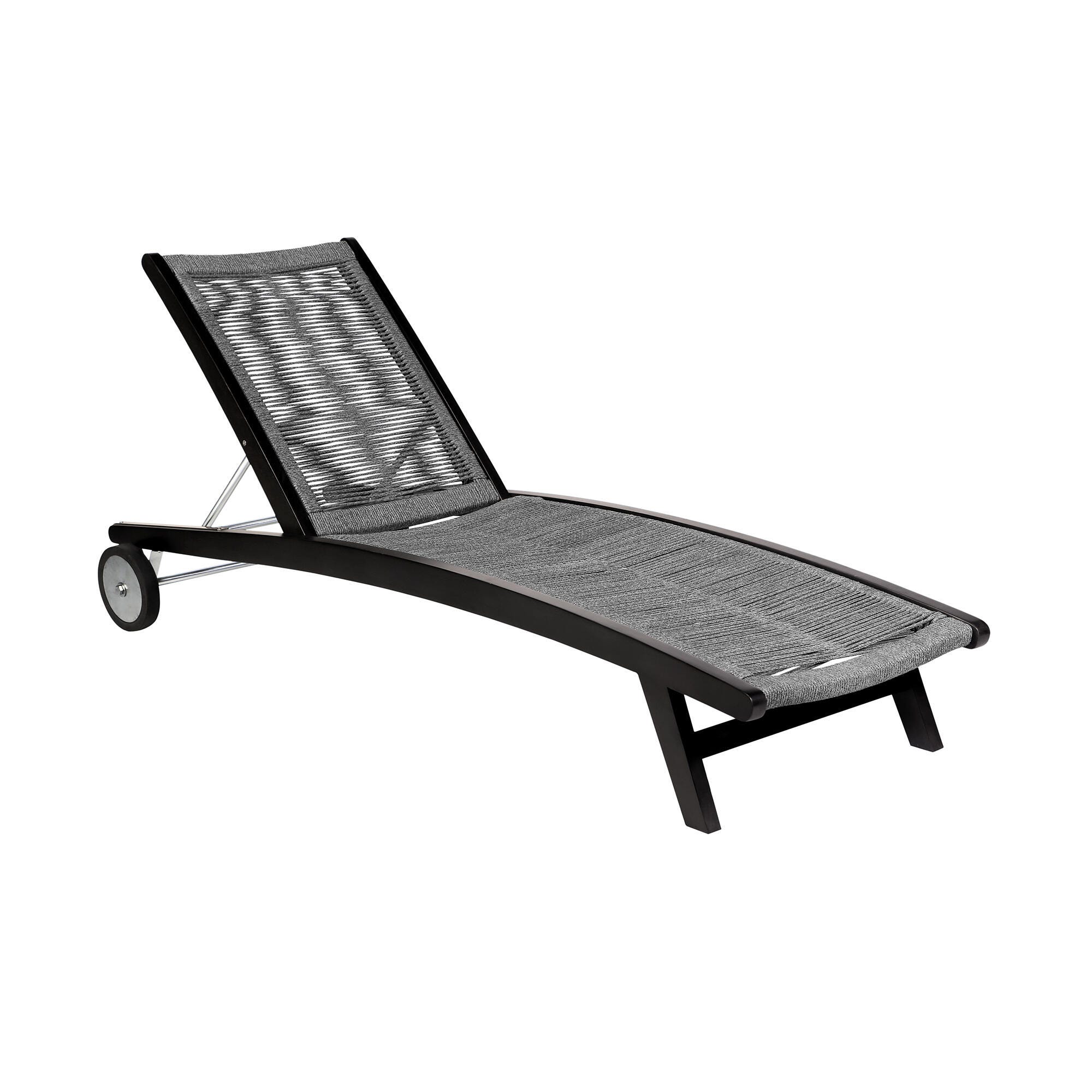 Armen Living Odette Outdoor Chaise Lounge Chair, Gray, large