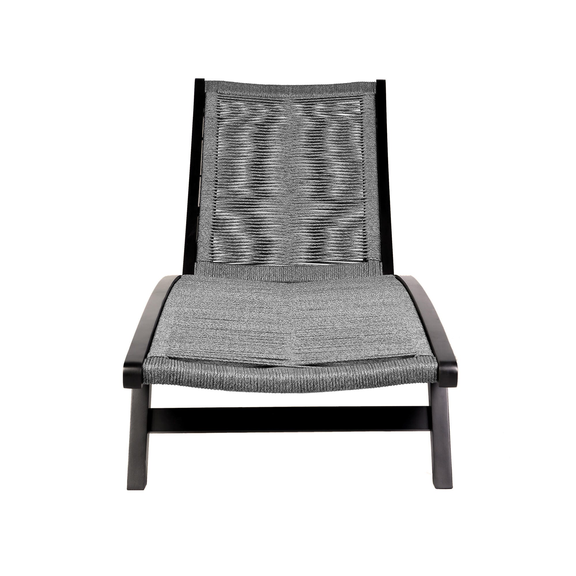 Armen Living Odette Outdoor Chaise Lounge Chair, Gray, large
