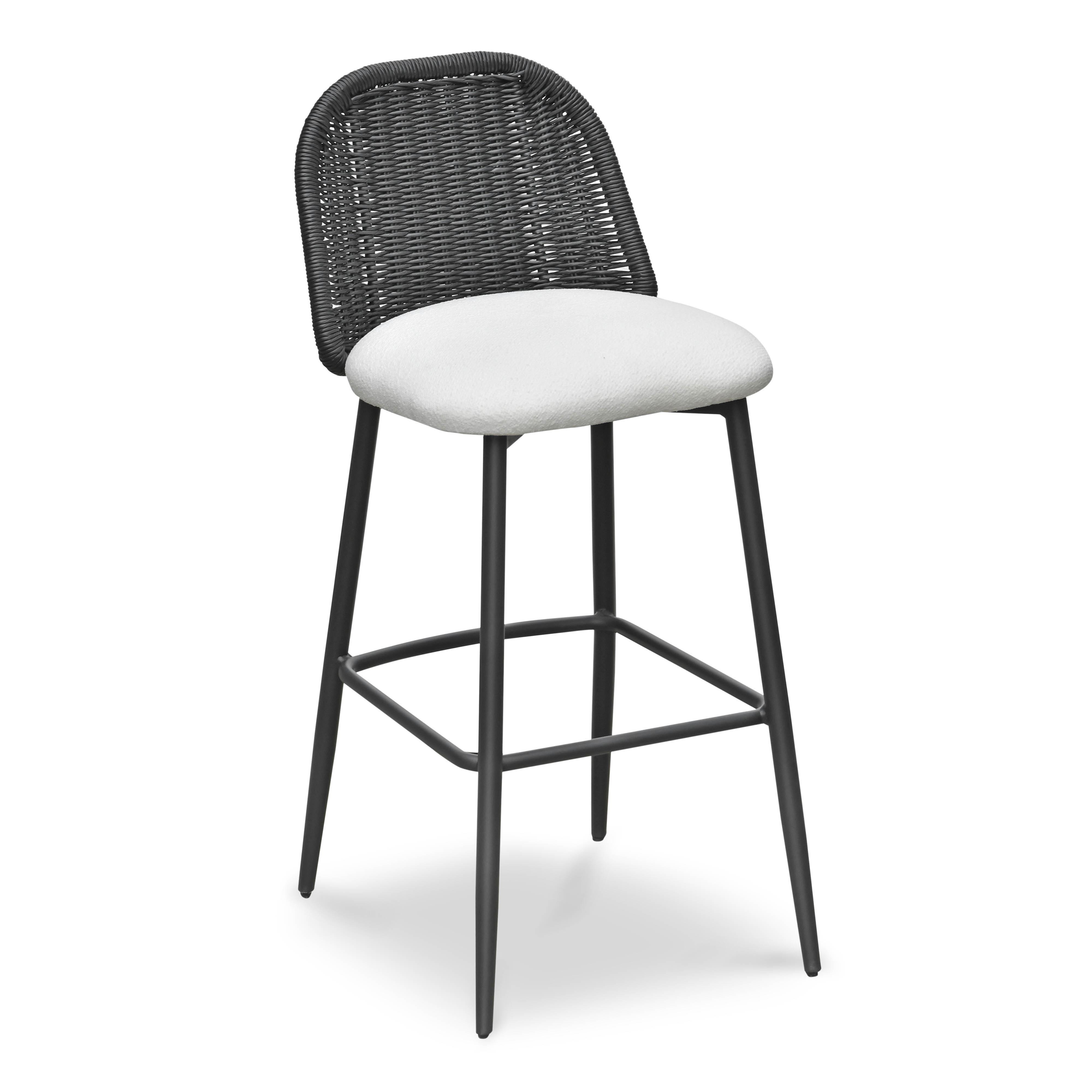 TOV Furniture Alexa Bar Height Bar Stool, Black/White, large