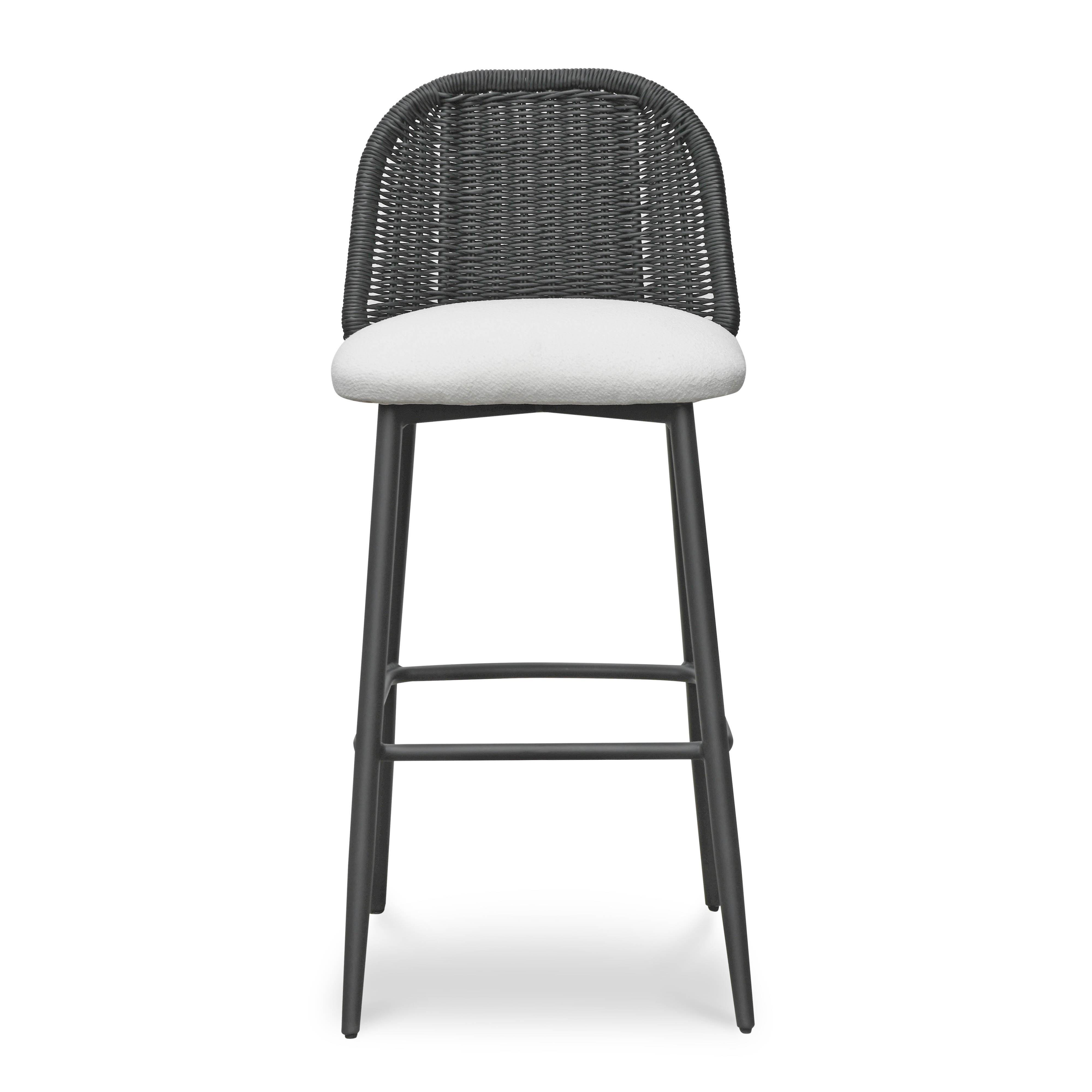 TOV Furniture Alexa Bar Height Bar Stool, Black/White, large
