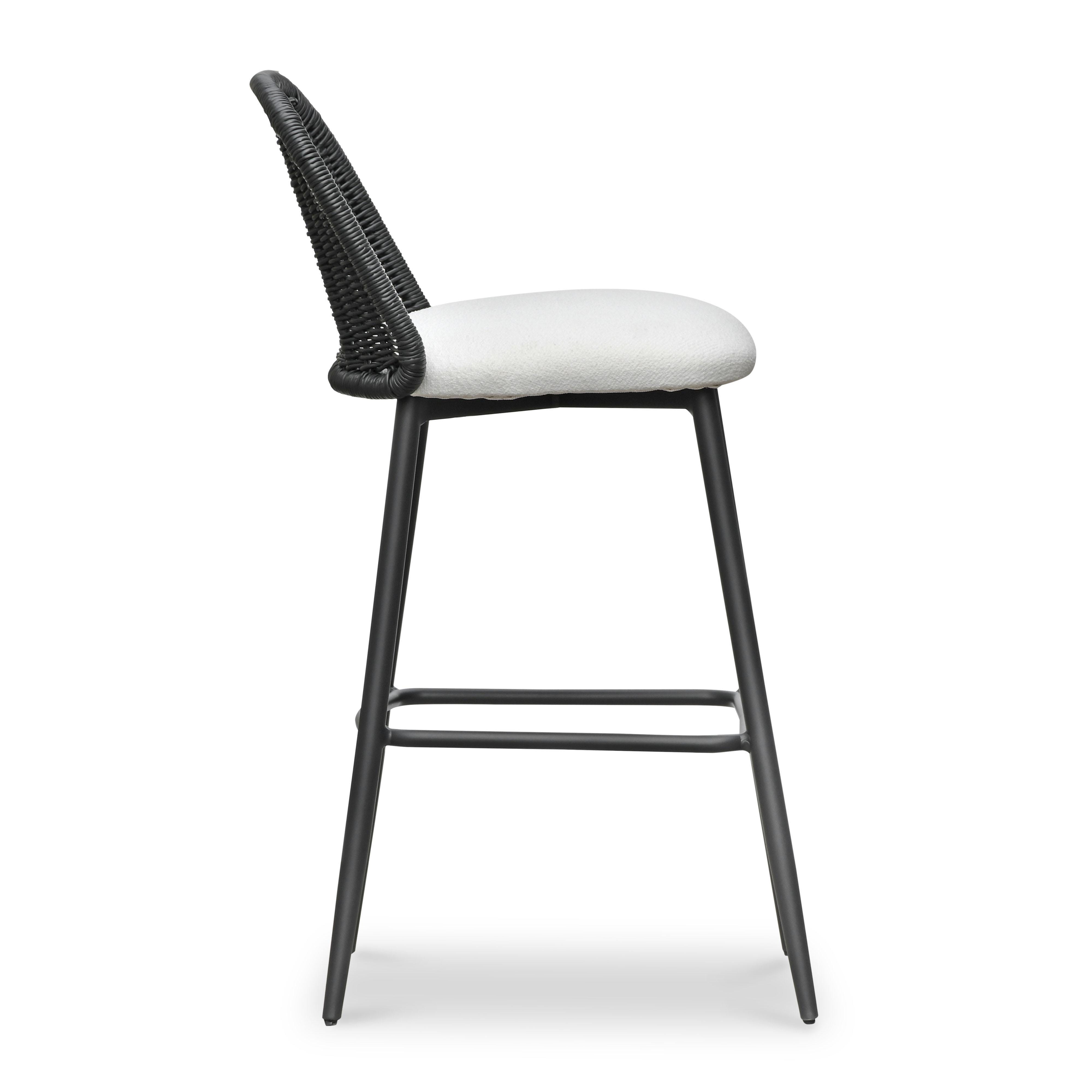 TOV Furniture Alexa Bar Height Bar Stool, Black/White, large