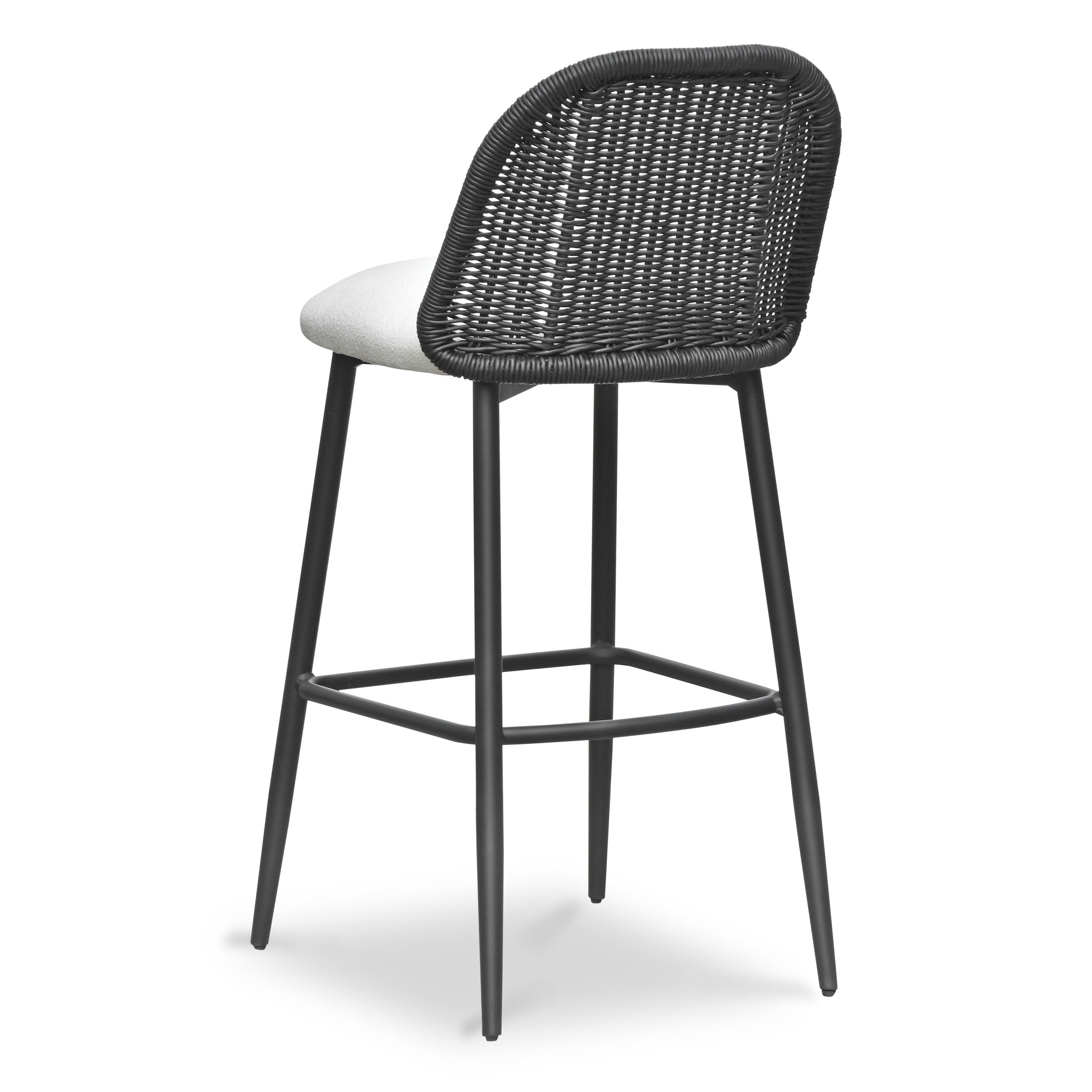 TOV Furniture Alexa Bar Height Bar Stool, Black/White, large