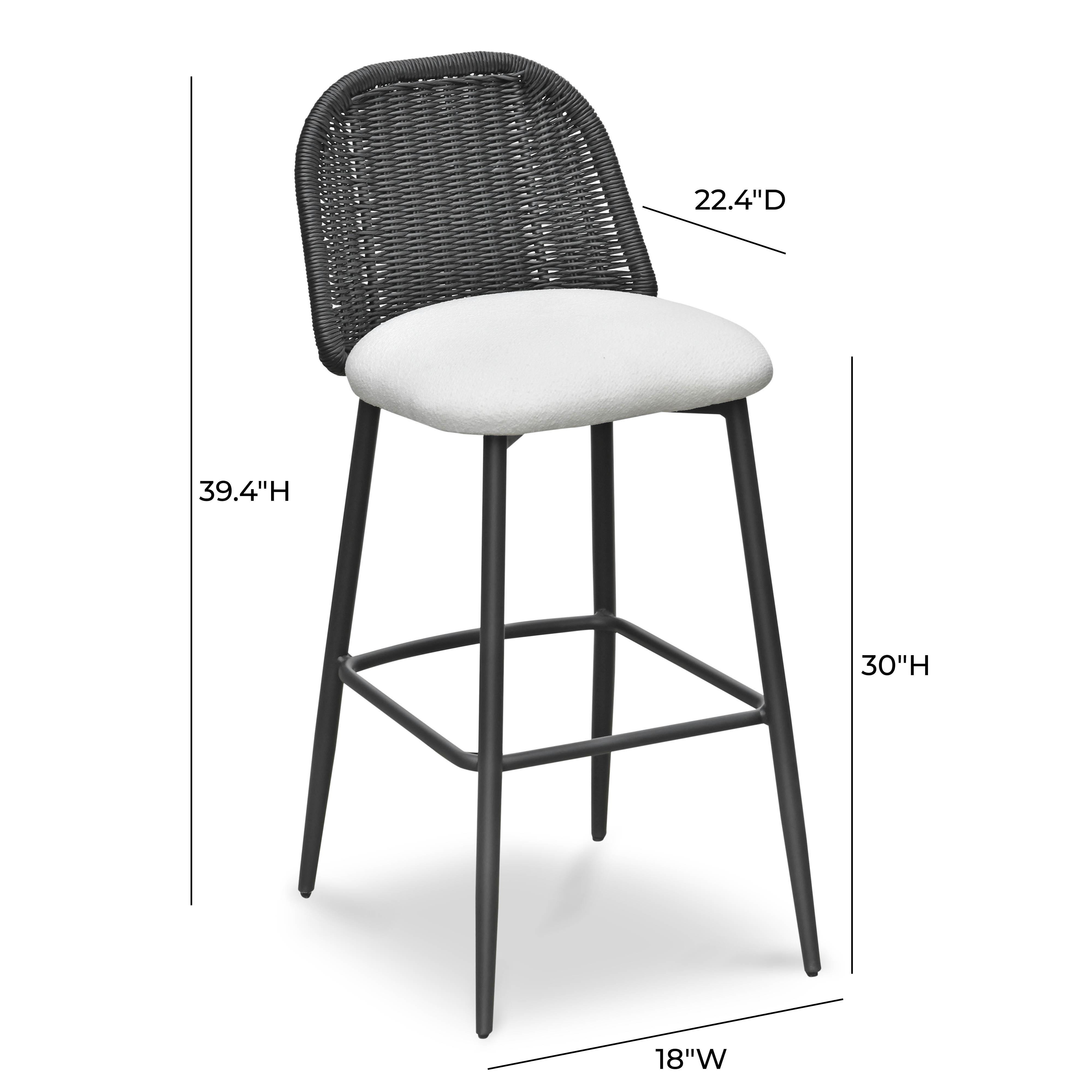 TOV Furniture Alexa Bar Height Bar Stool, Black/White, large