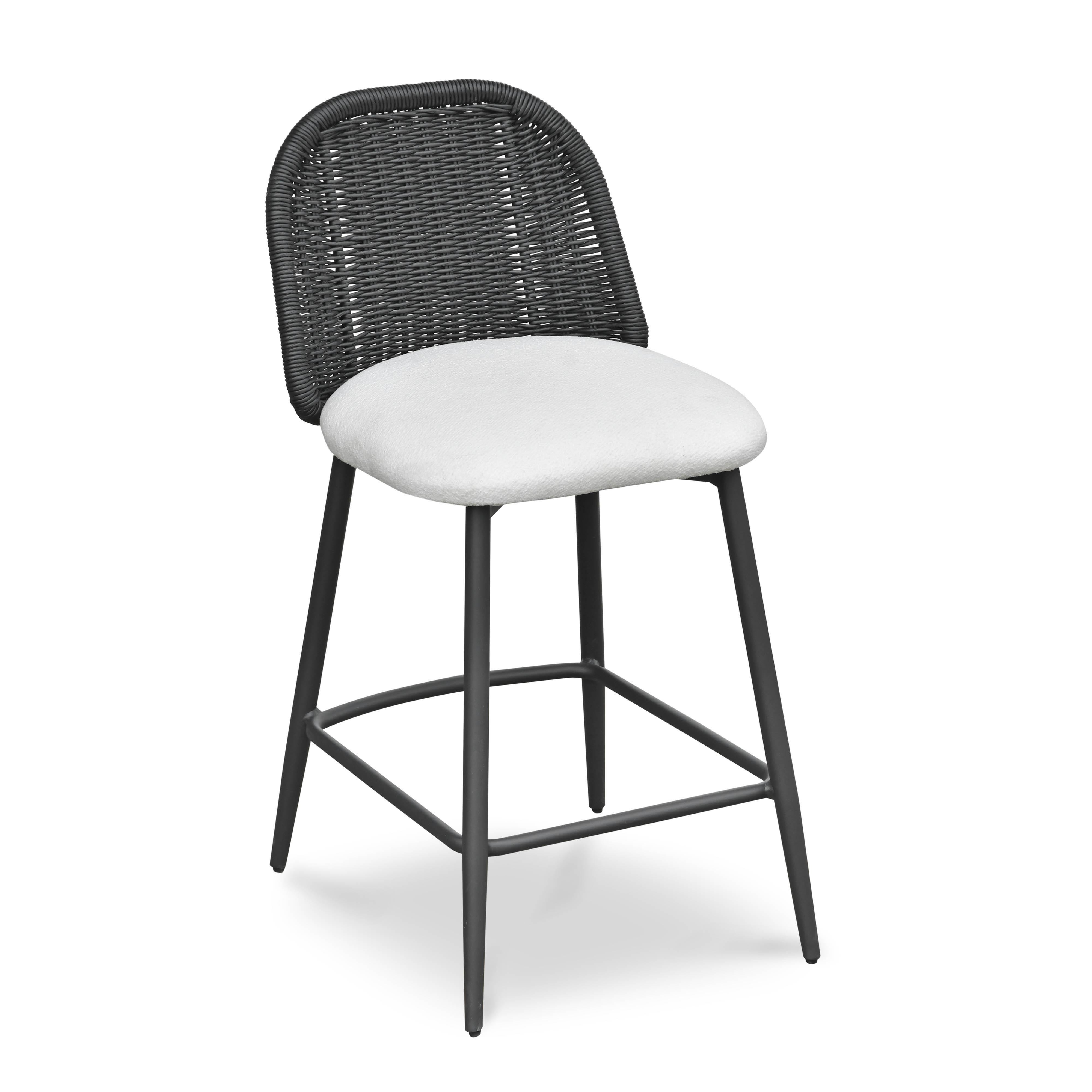 TOV Furniture Alexa Counter Height Bar Stool, Black/White, large