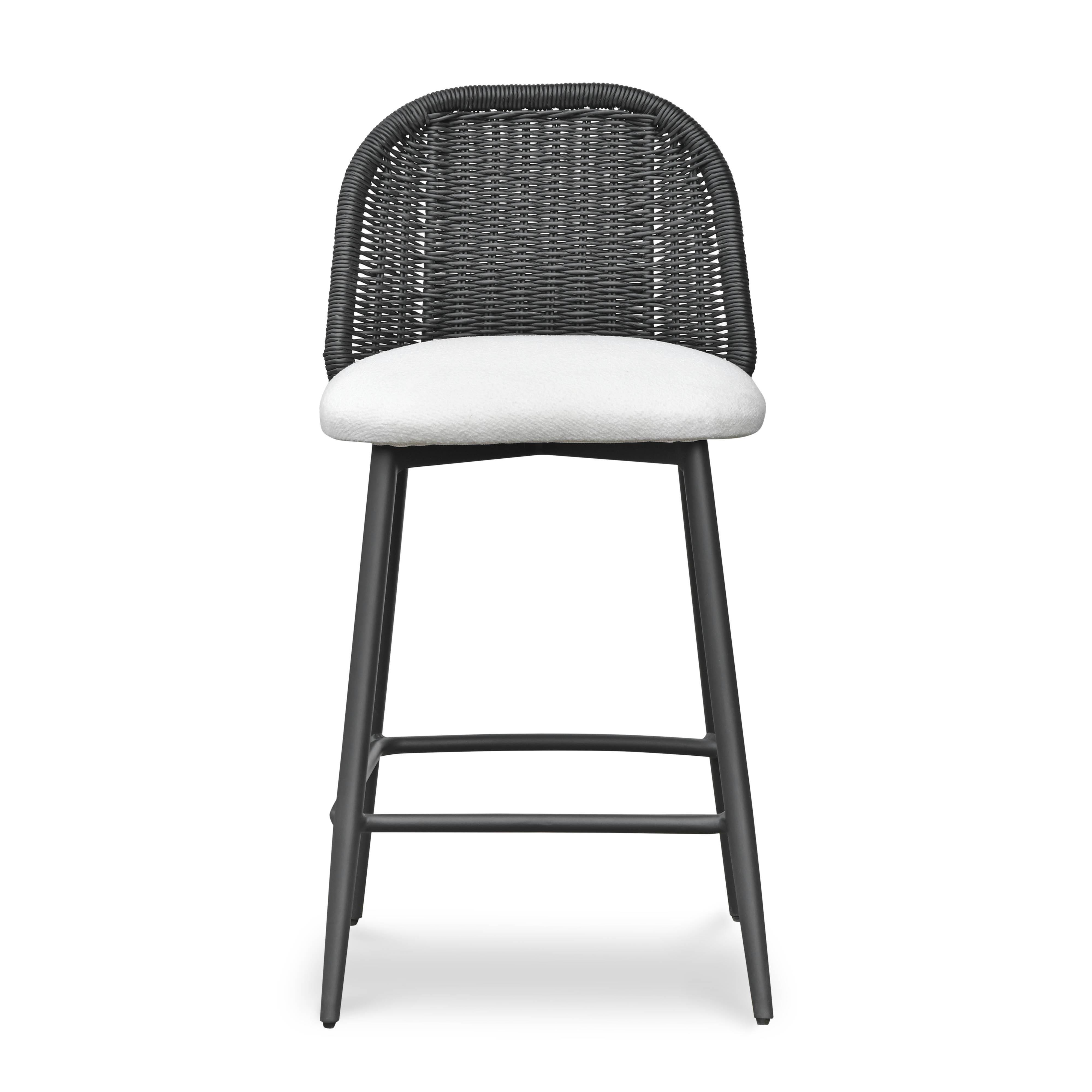 TOV Furniture Alexa Counter Height Bar Stool, Black/White, large