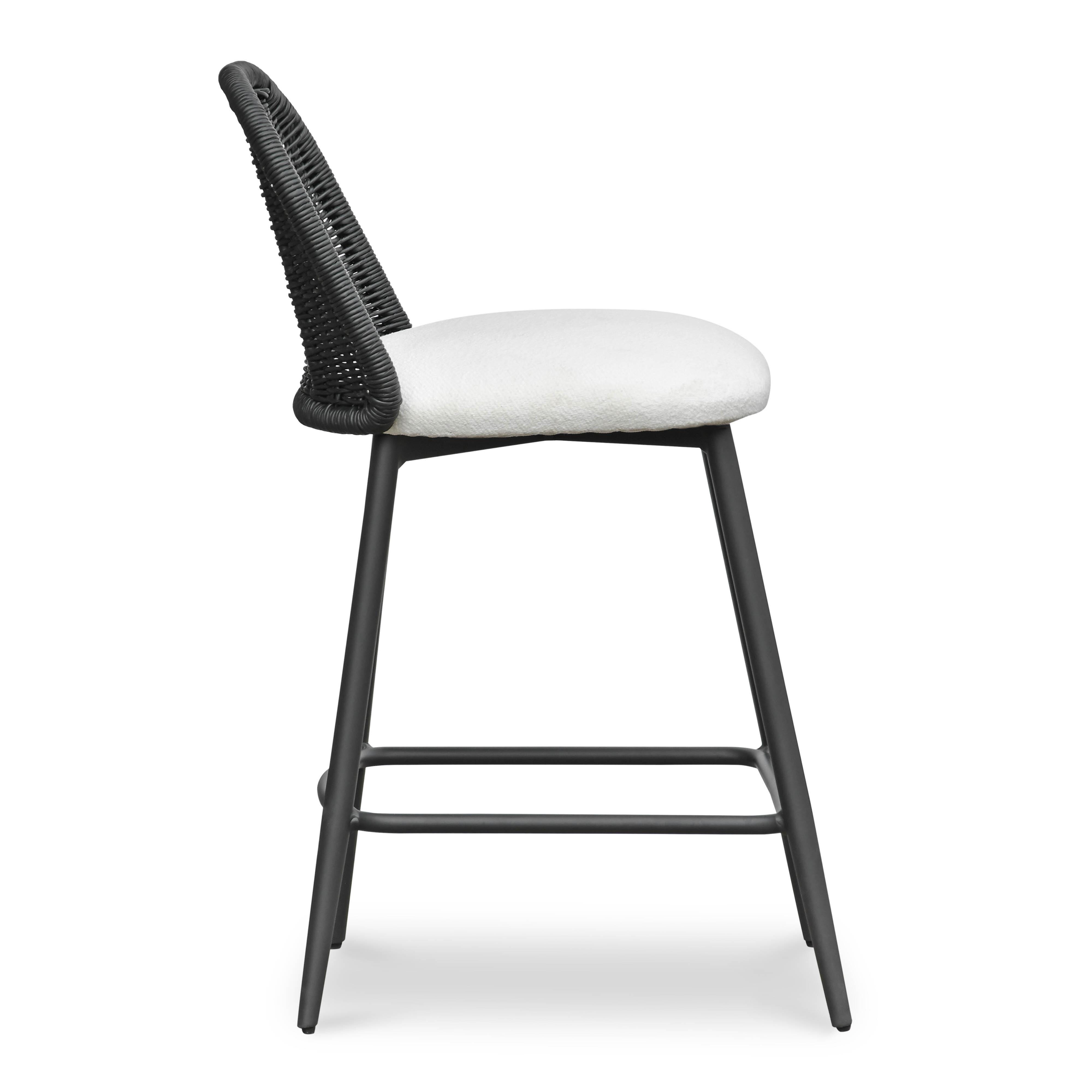 TOV Furniture Alexa Counter Height Bar Stool, Black/White, large