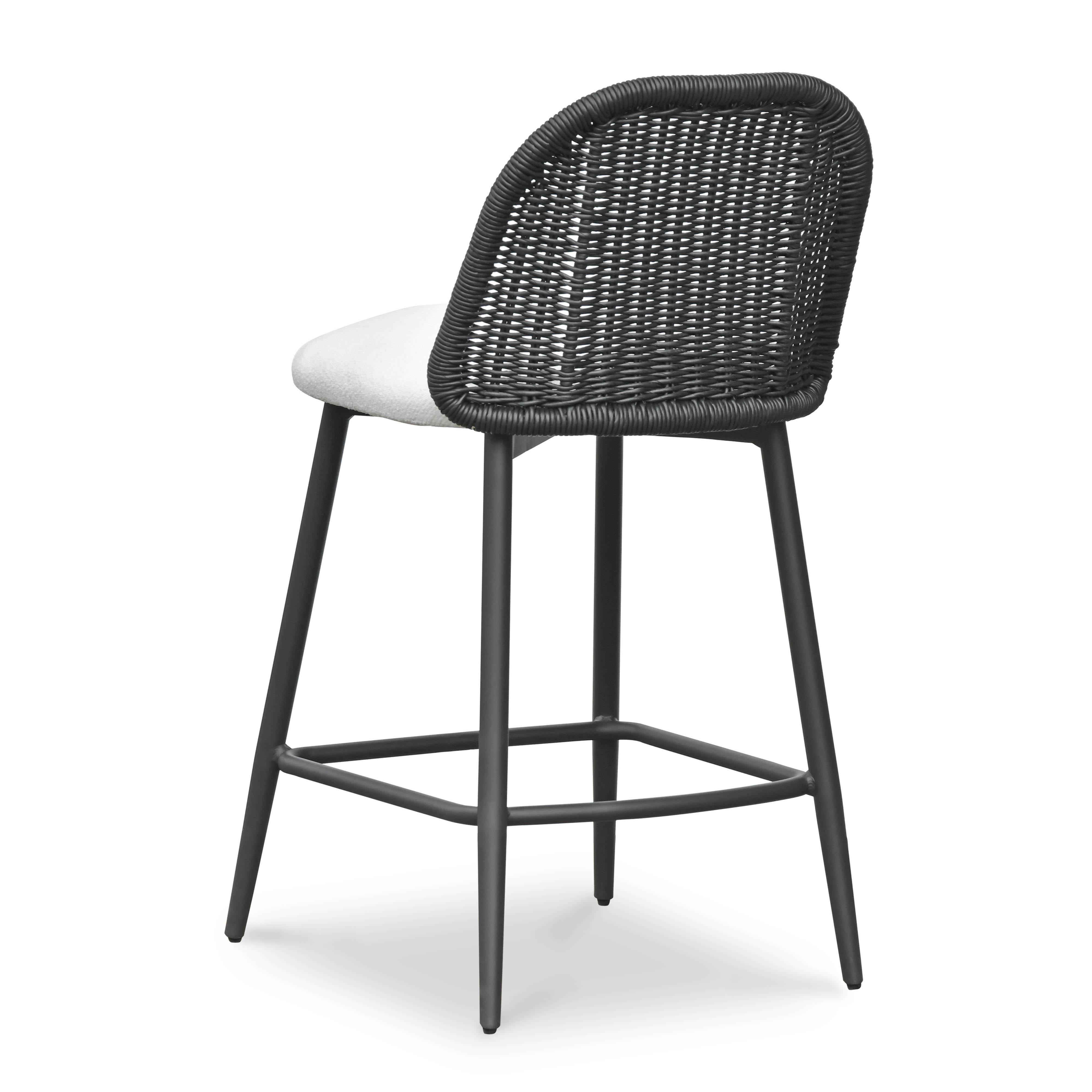 TOV Furniture Alexa Counter Height Bar Stool, Black/White, large