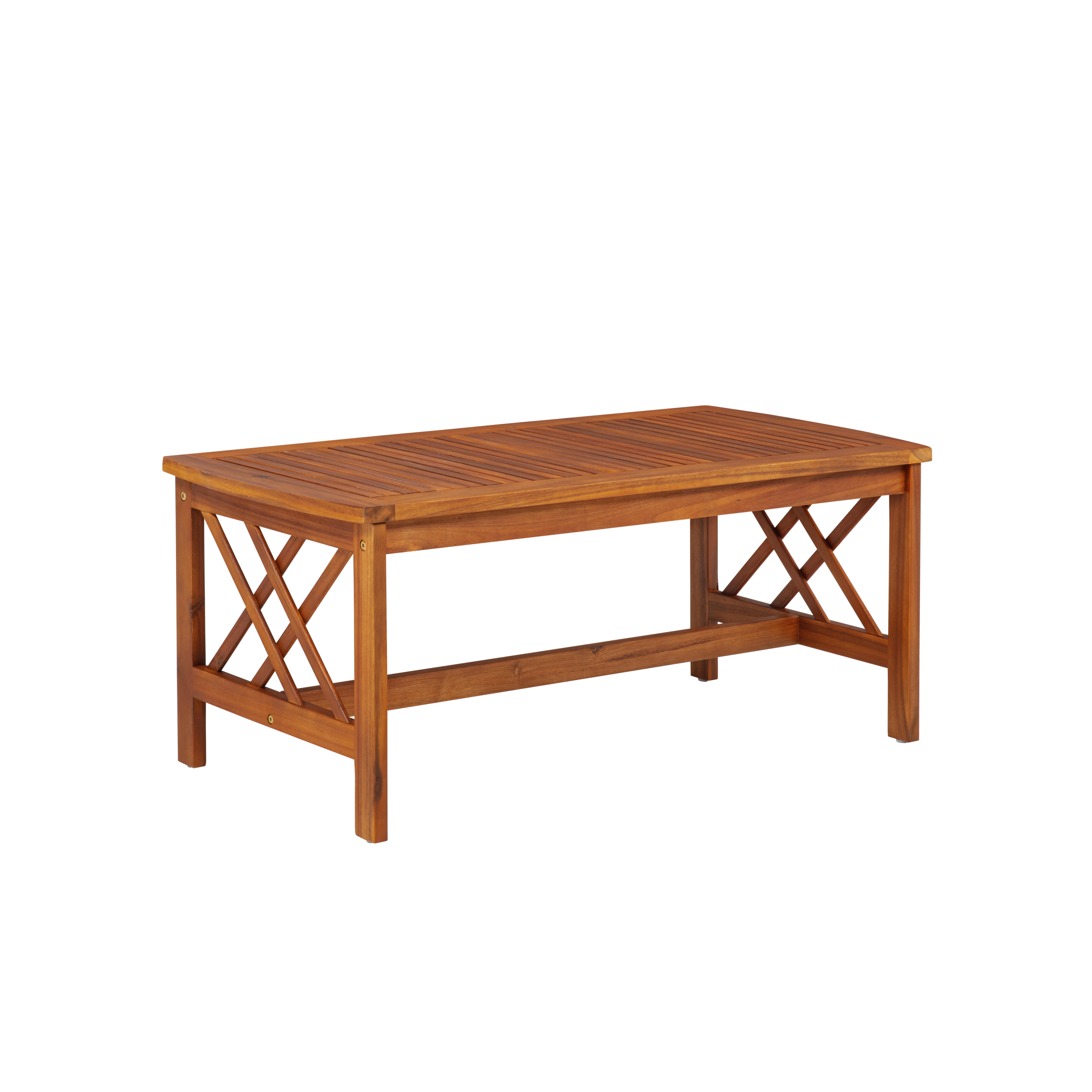 Linon Walton Outdoor Bench and 2 Armchairs with Coffee Table, , large