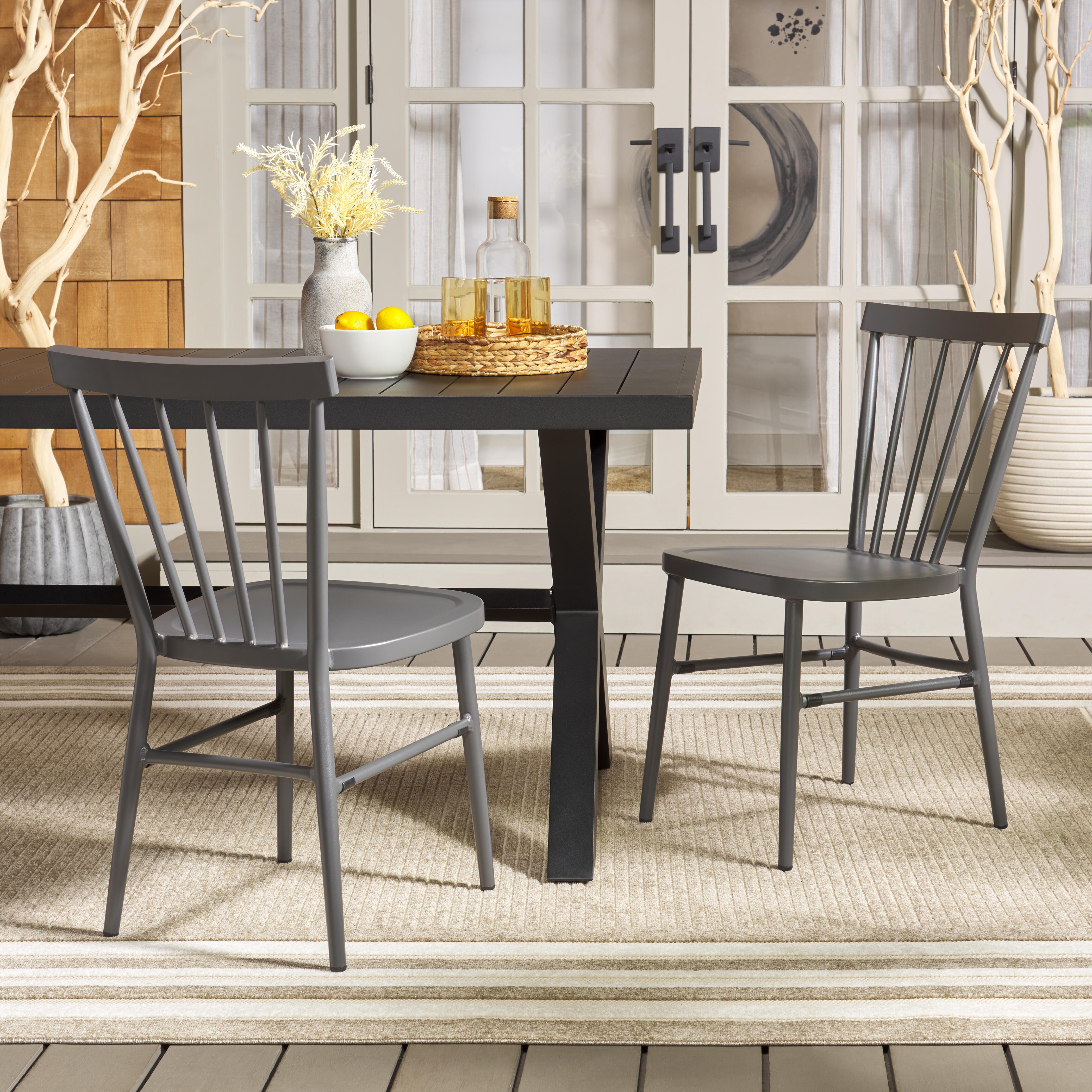 Safavieh Core Outdoor Dining Chair (Set of 2), Gray, large