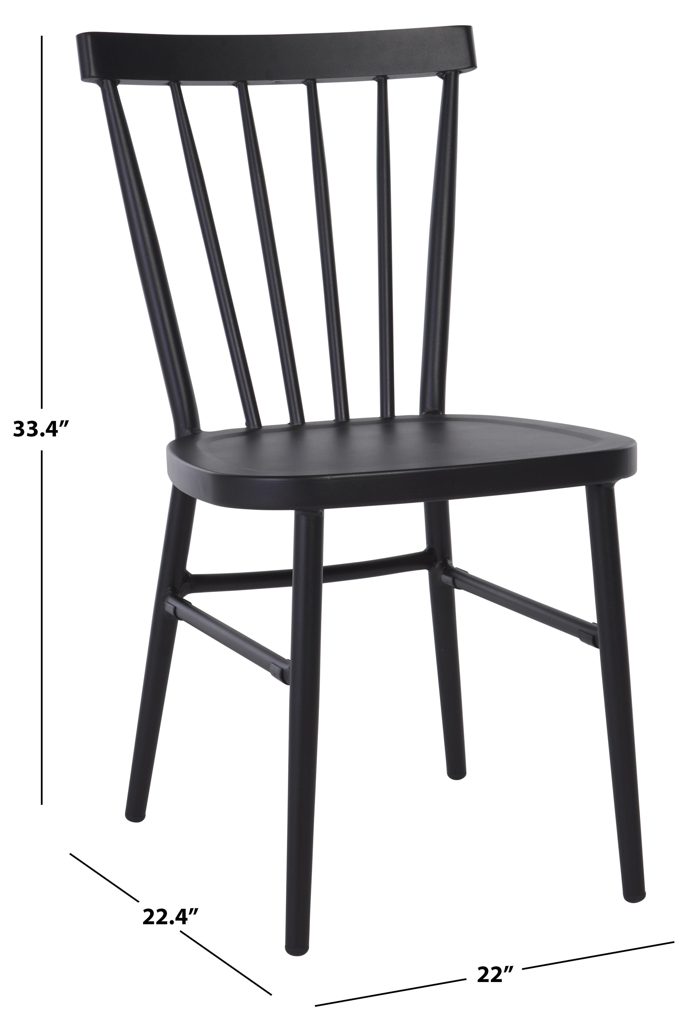 Safavieh Core Outdoor Dining Chair (Set of 2), Black, large