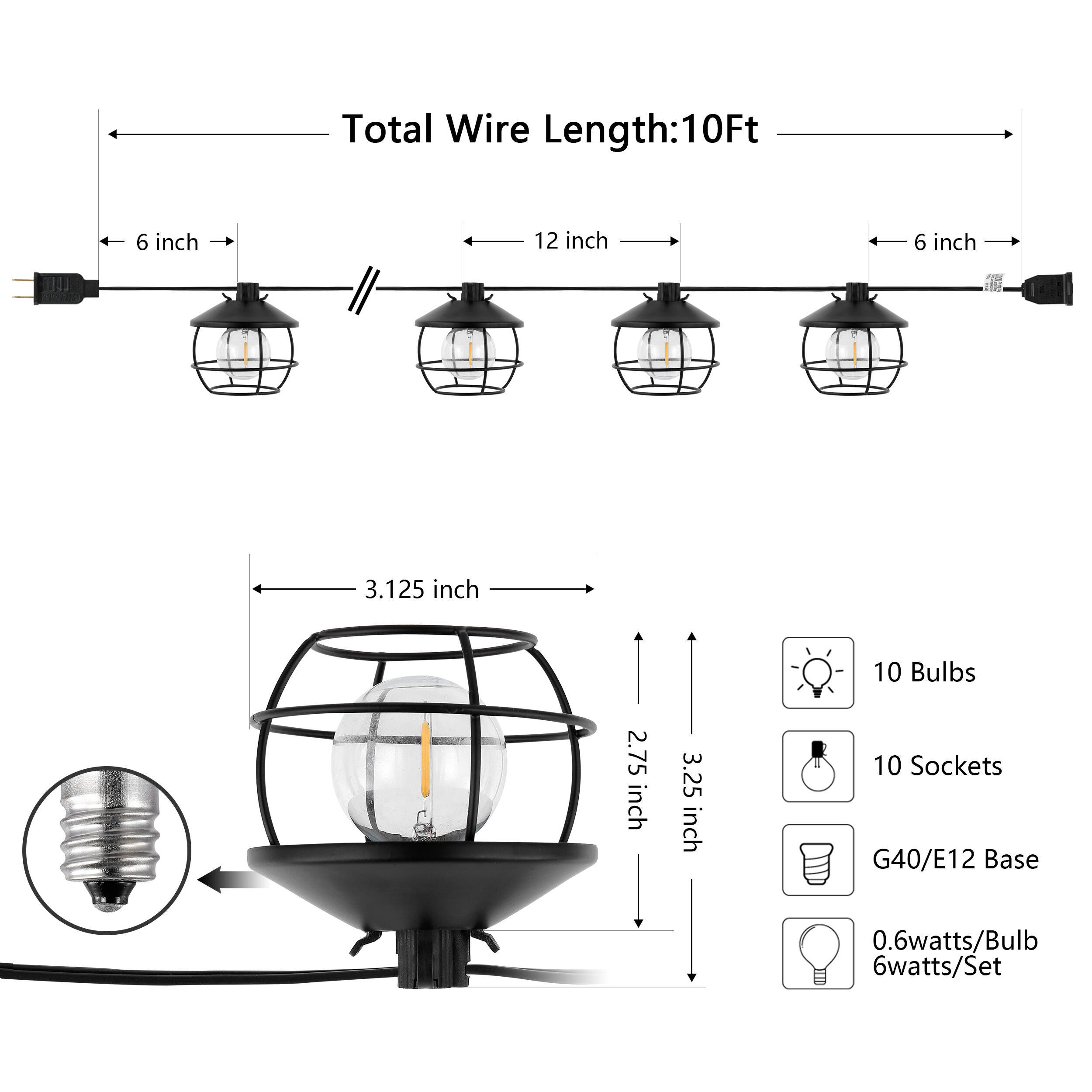 Safavieh Agitha Outdoor String Lights, , large