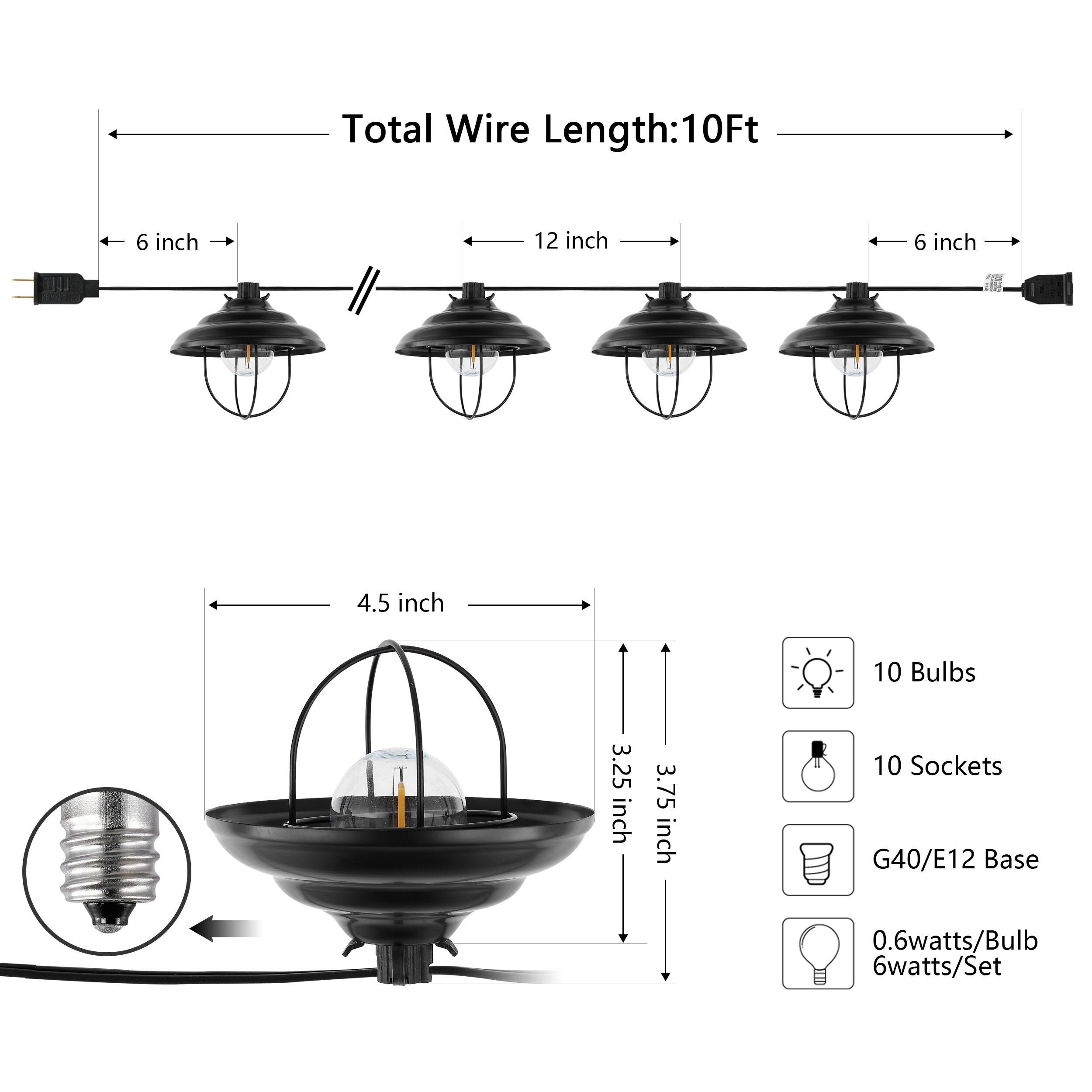 Safavieh Aislin Outdoor String Lights, , large