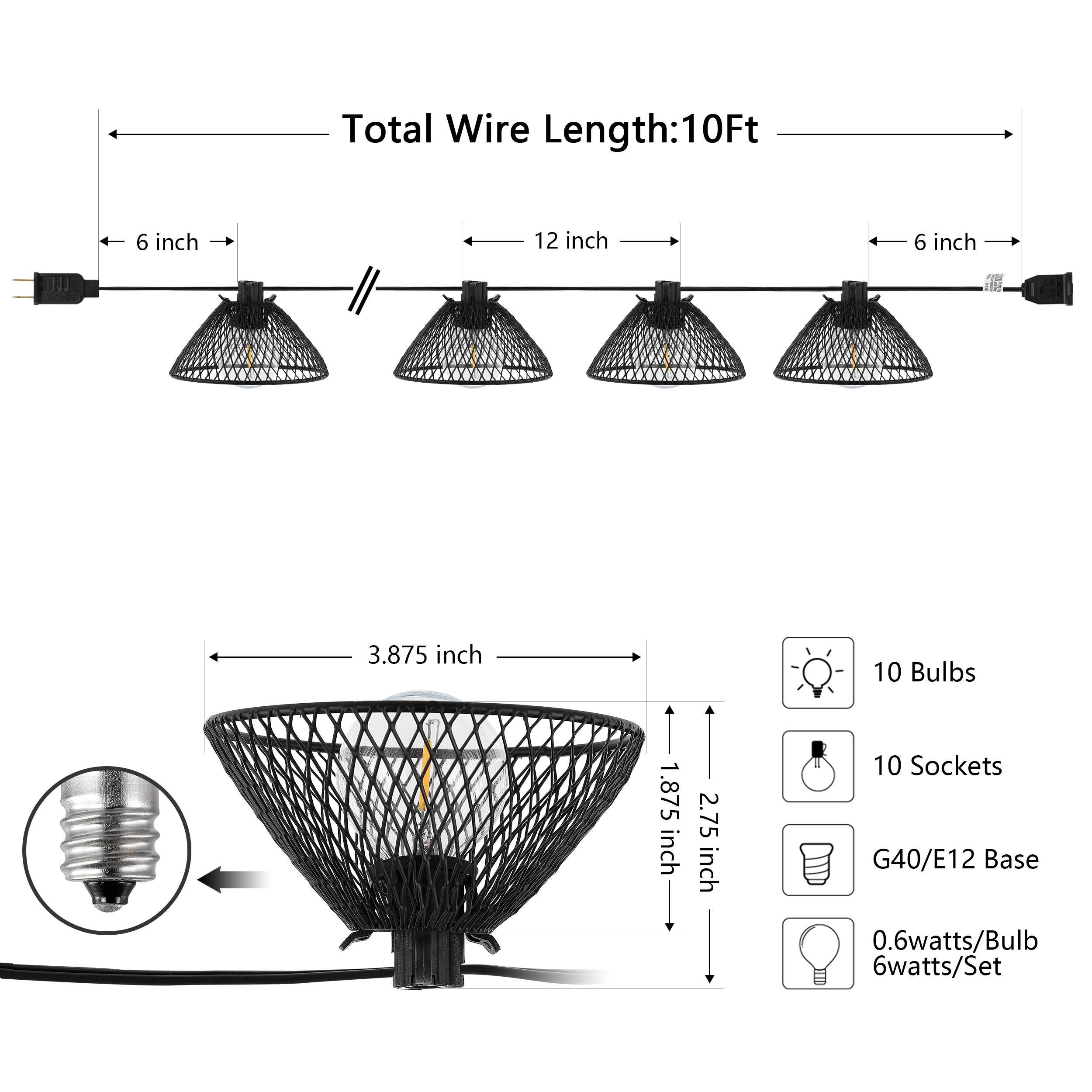 Safavieh Junia Outdoor String Lights, , large