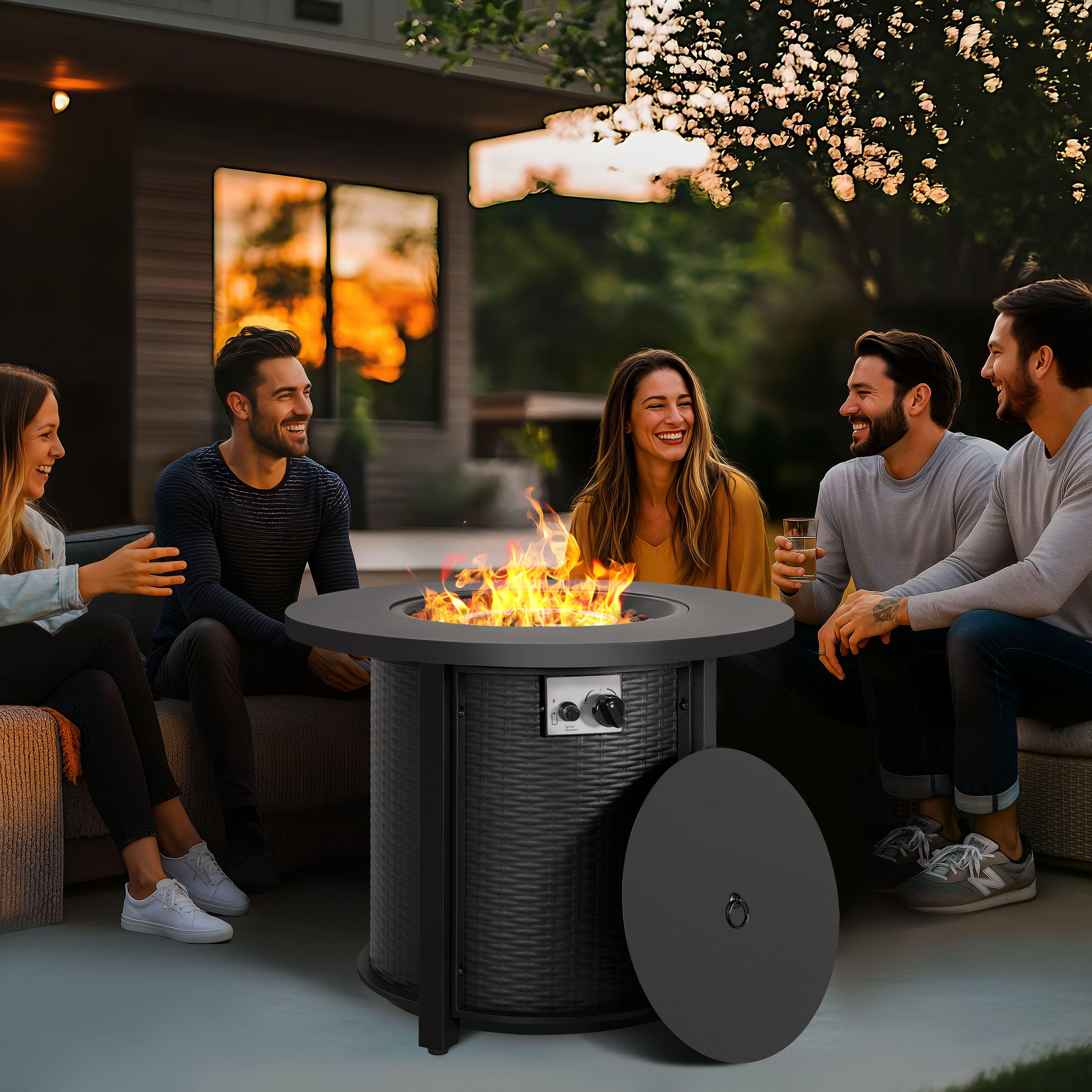 Nuu Garden Outdoor Round Fire Pit, , large