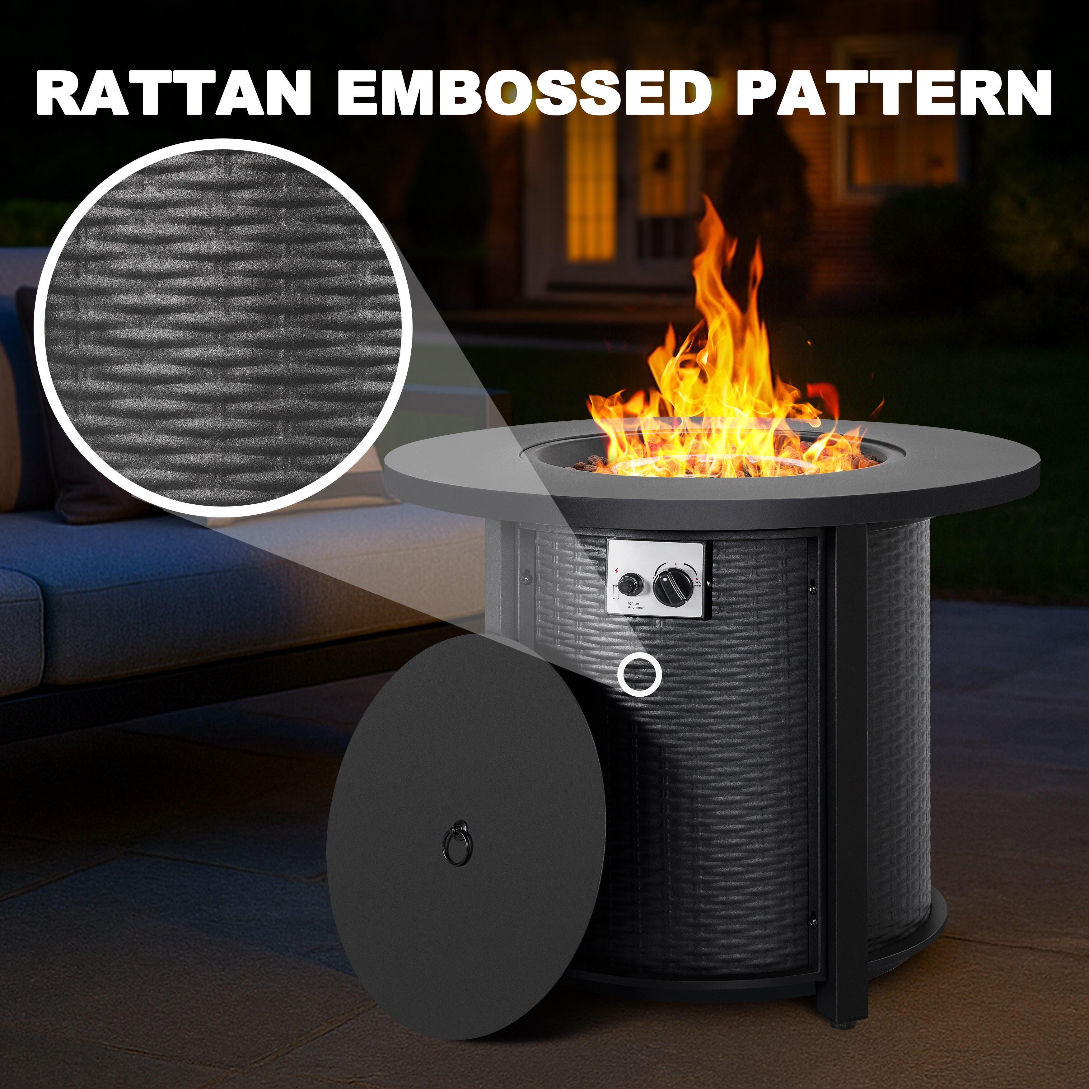Nuu Garden Outdoor Round Fire Pit, , large