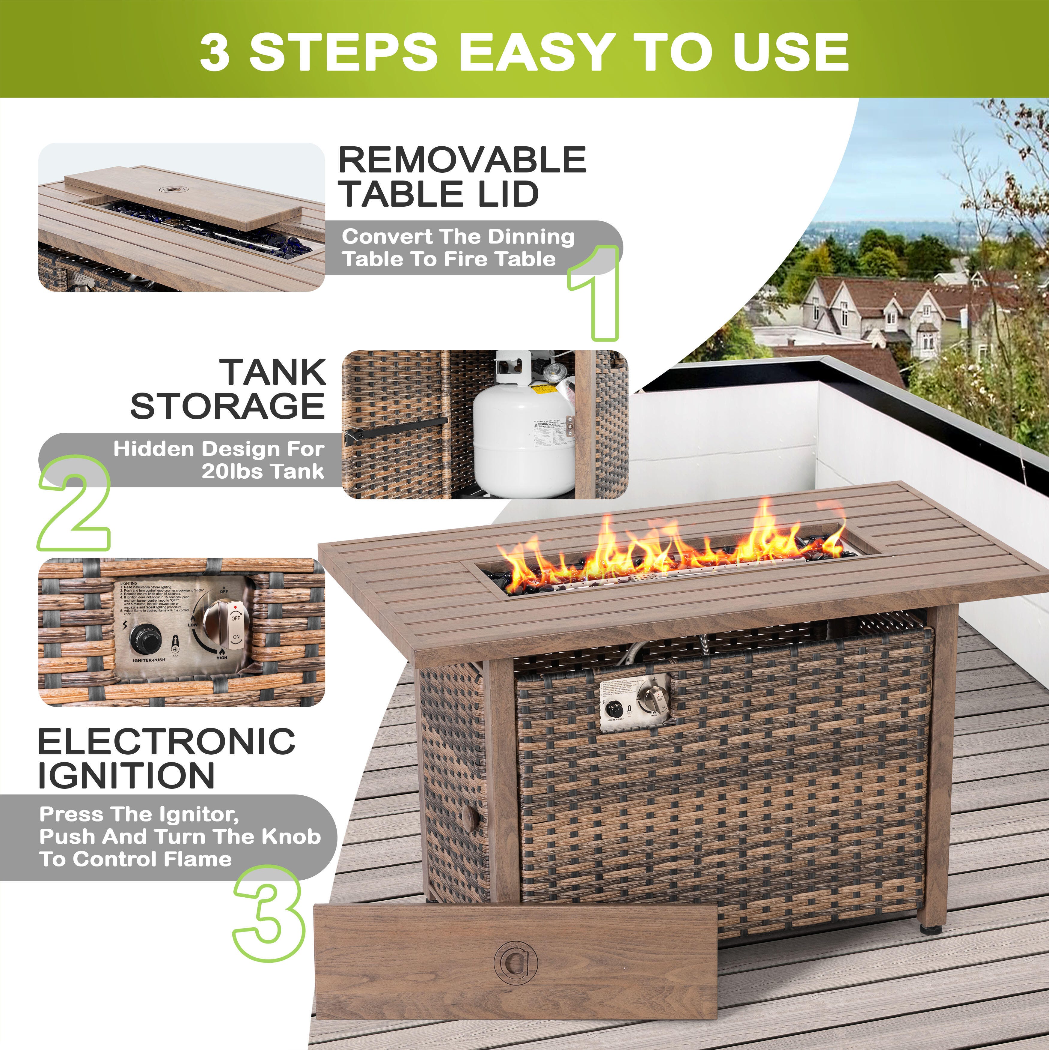 Nuu Garden Outdoor Fire Pit, , large