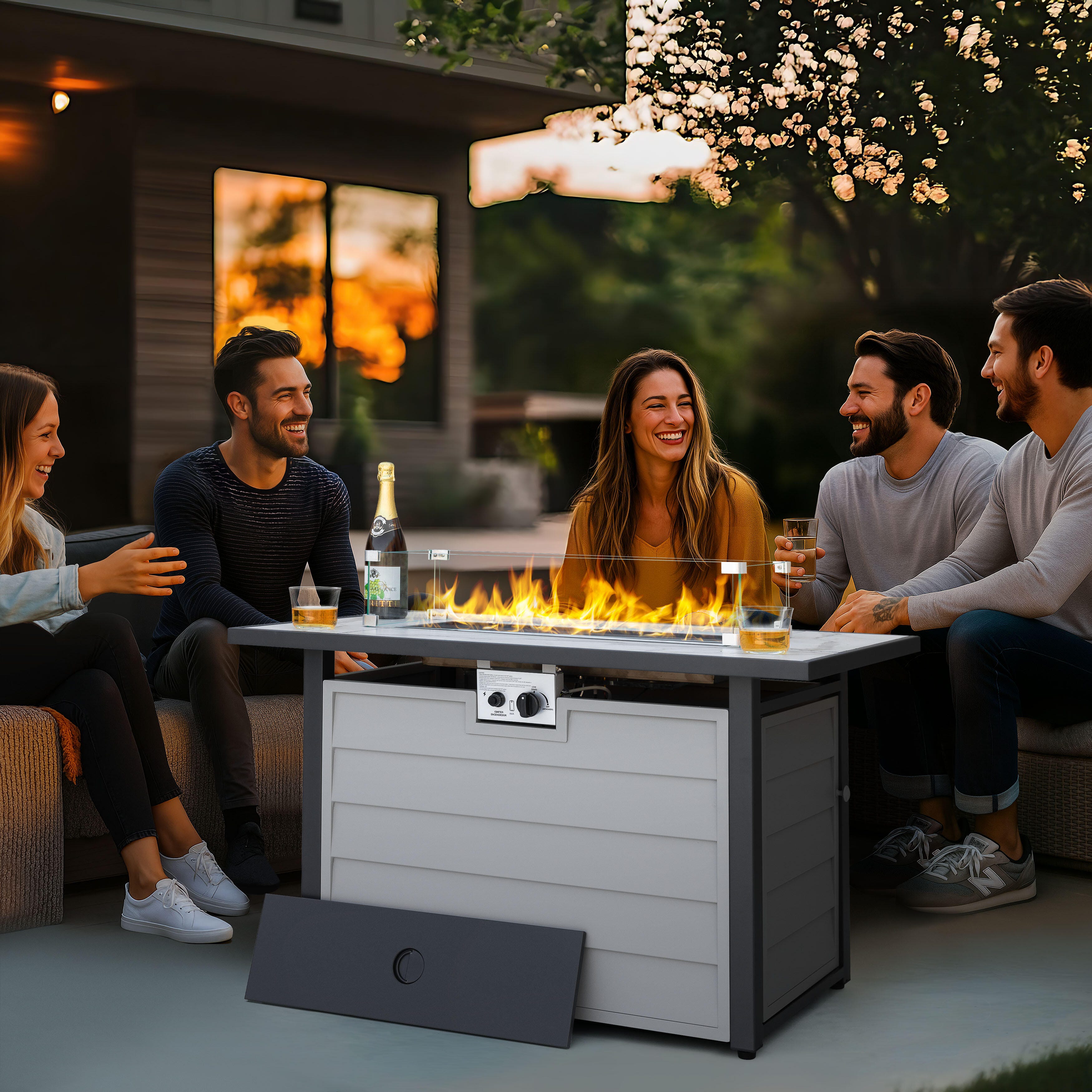 Nuu Garden Outdoor Closed Fire Pit, , large