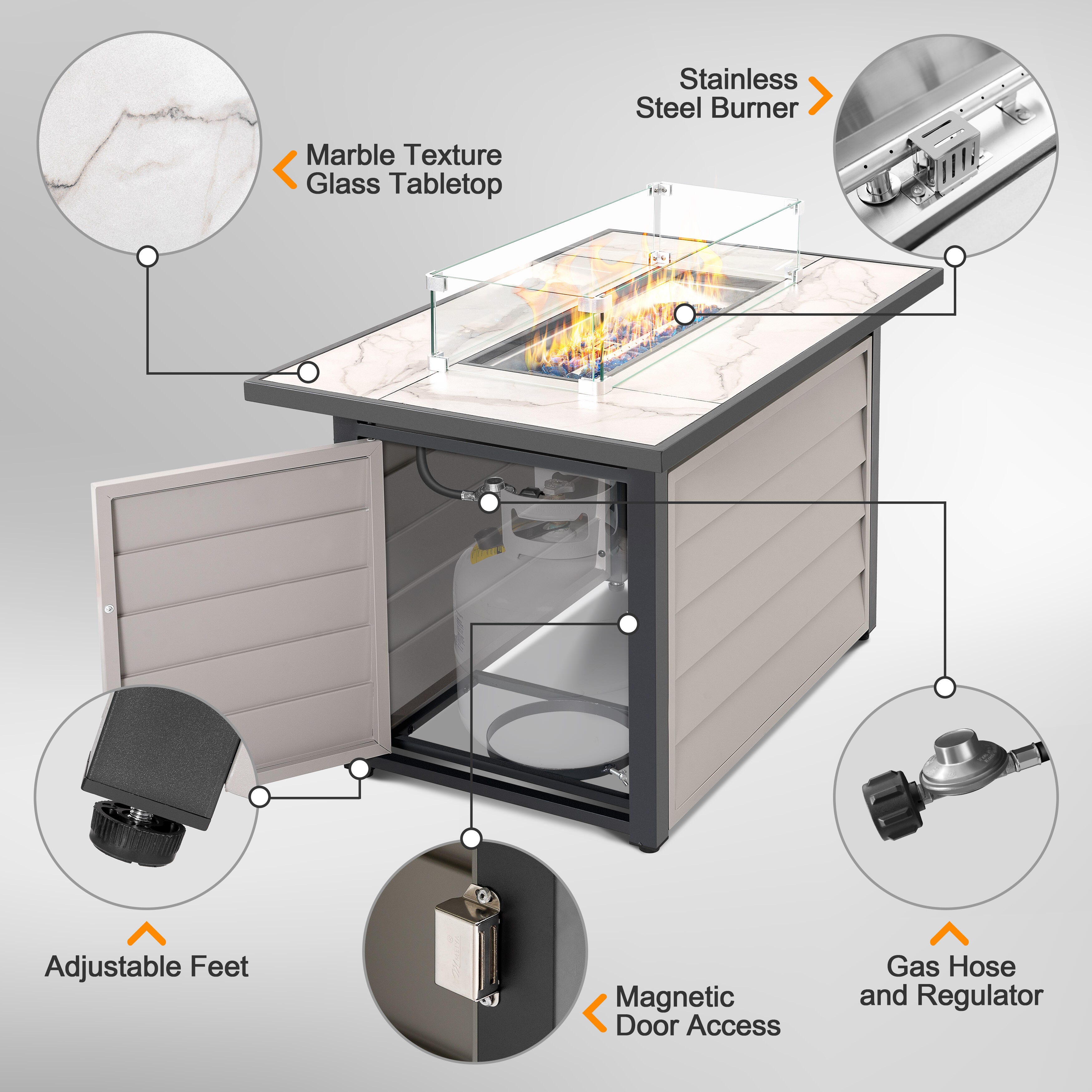 Nuu Garden Outdoor Closed Fire Pit, , large