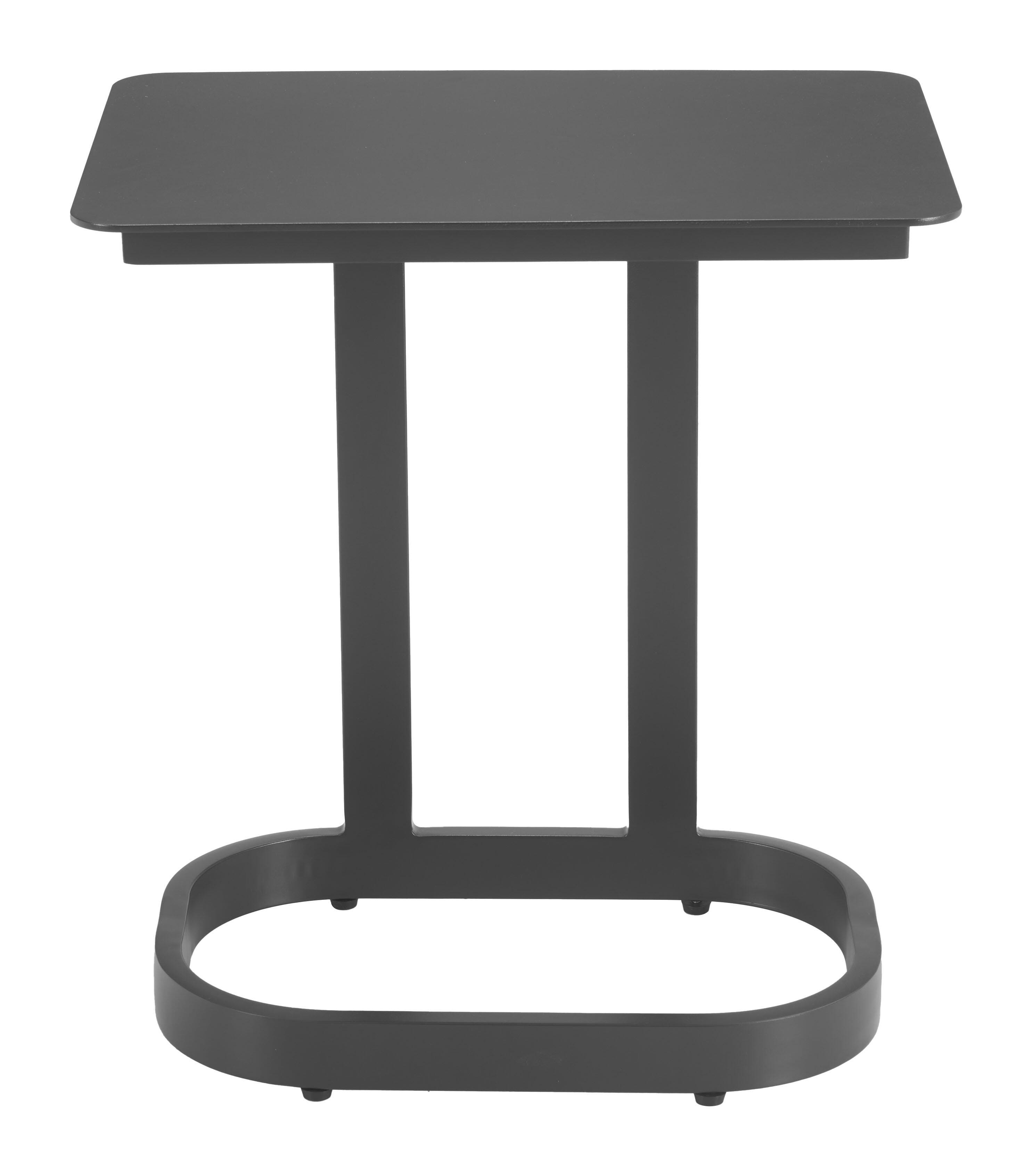 Erika Home Friss Outdoor End Table, Black, large