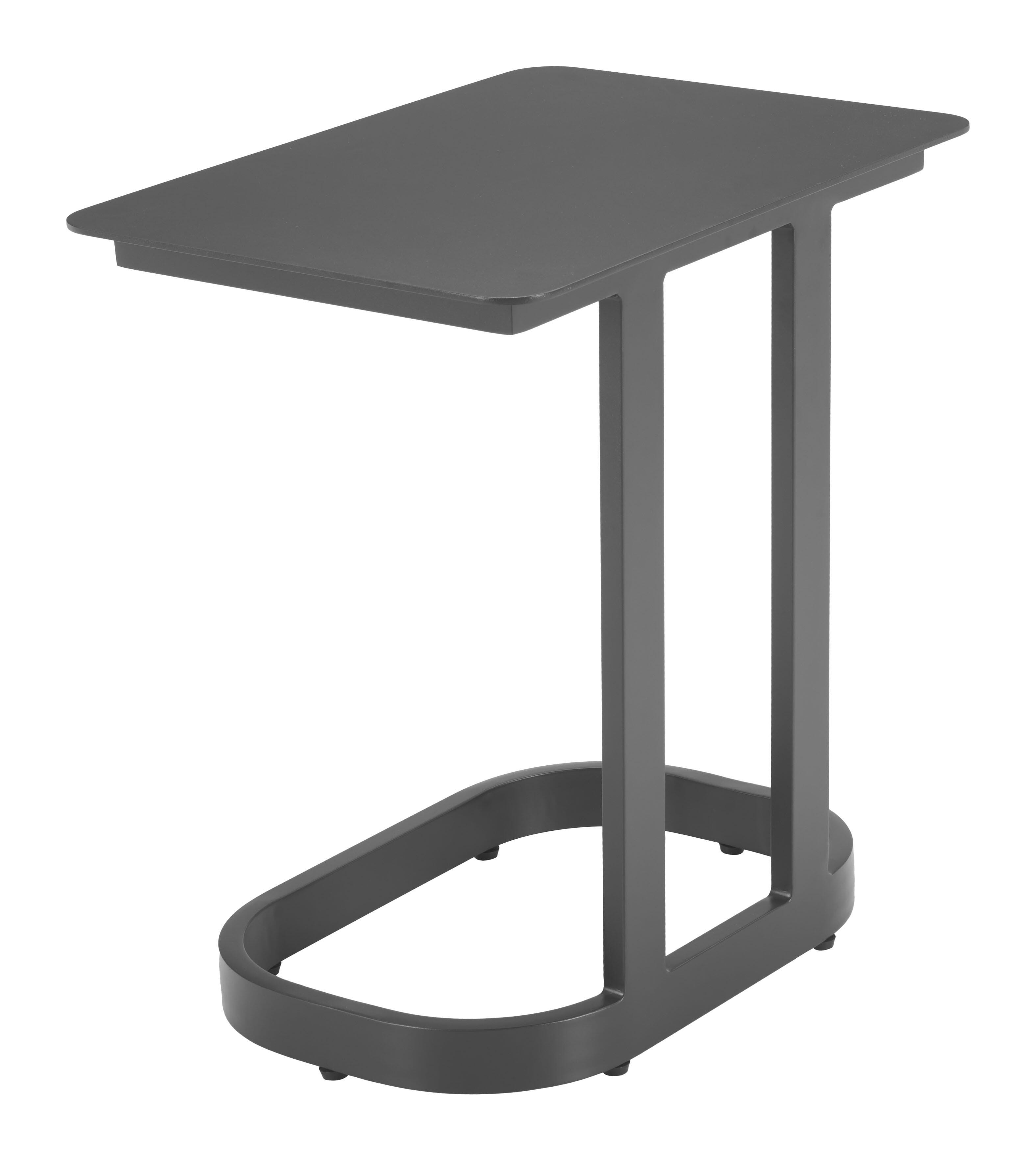 Erika Home Friss Outdoor End Table, Black, large