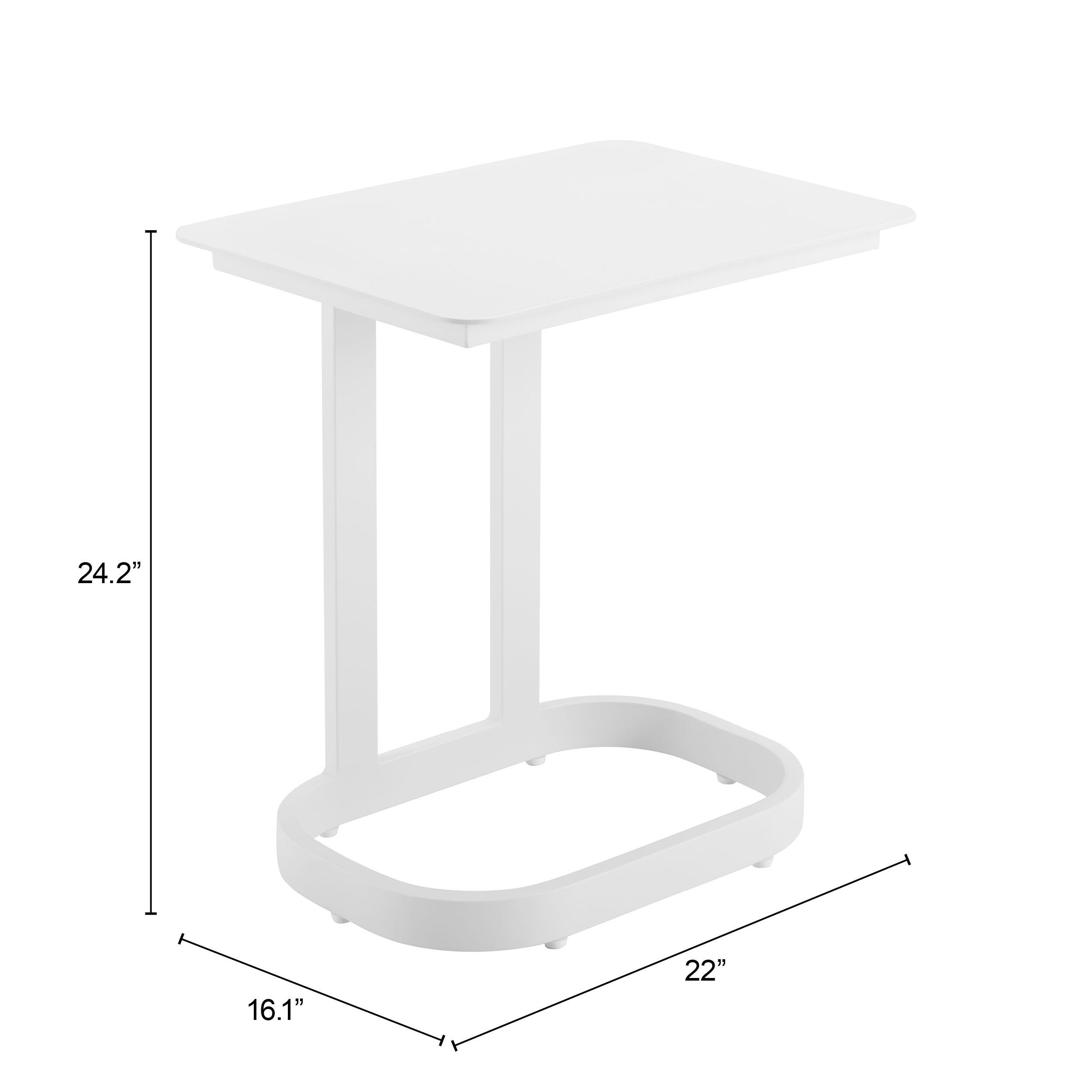 Erika Home Friss Outdoor End Table, White, large