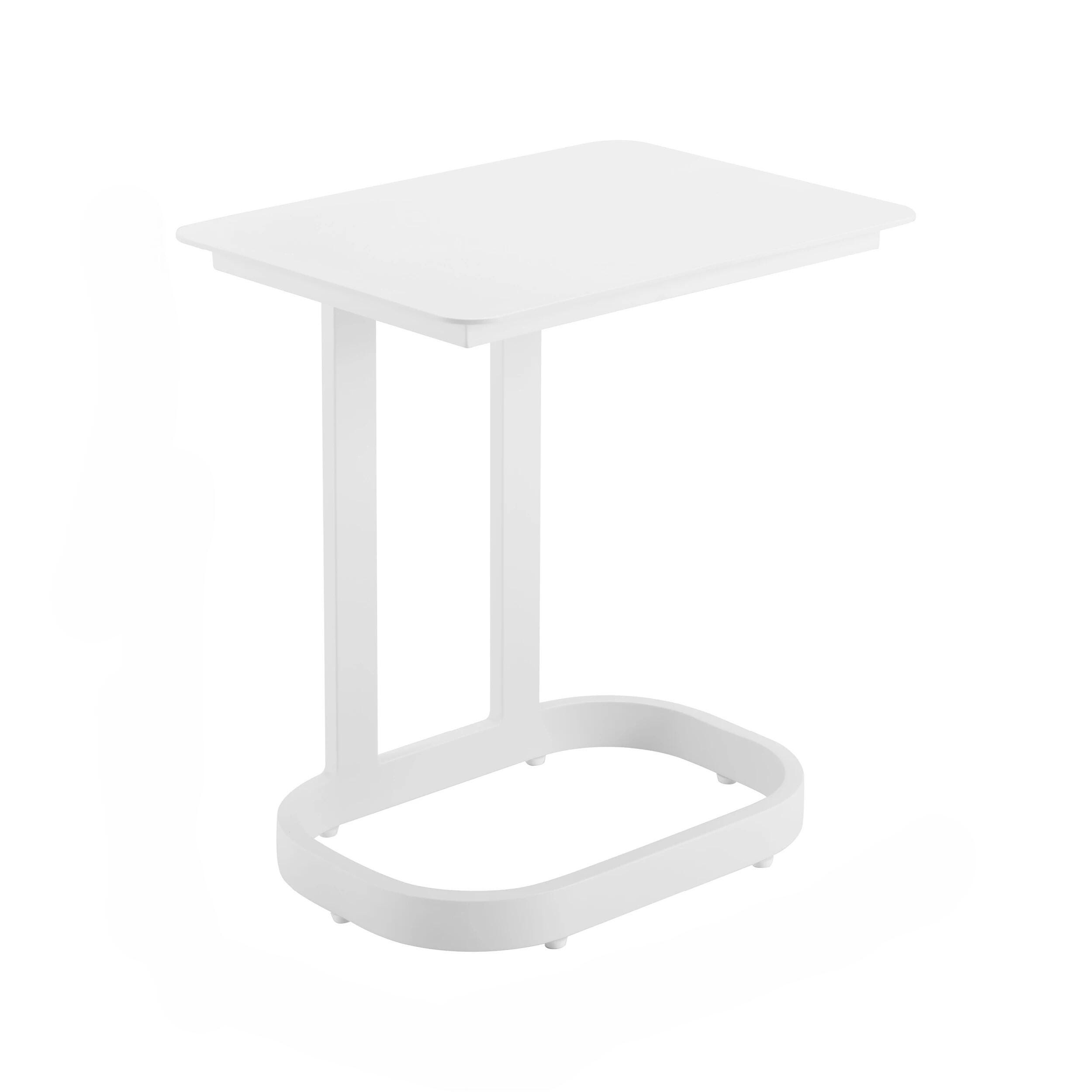 Erika Home Friss Outdoor End Table, White, large
