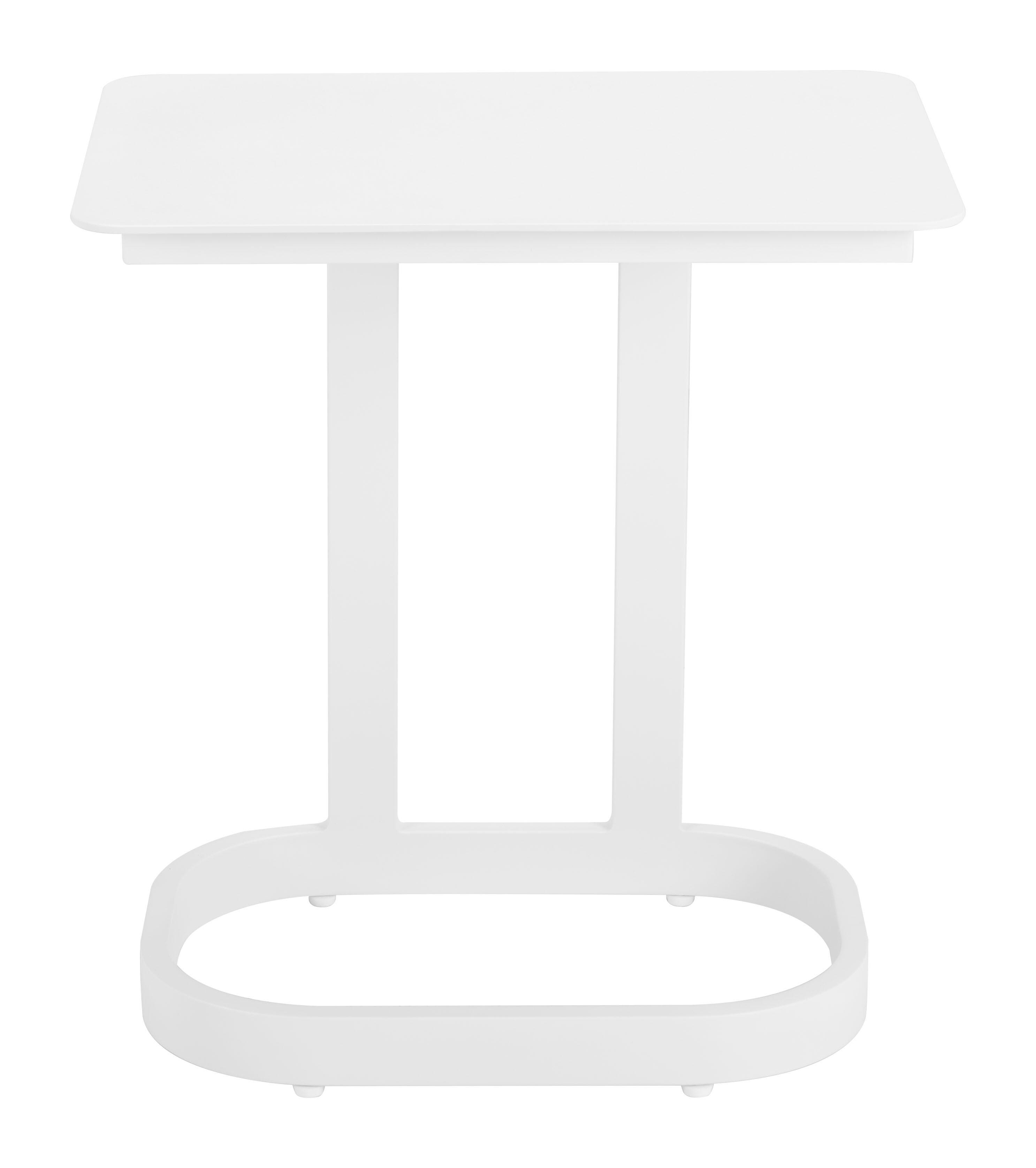 Erika Home Friss Outdoor End Table, White, large
