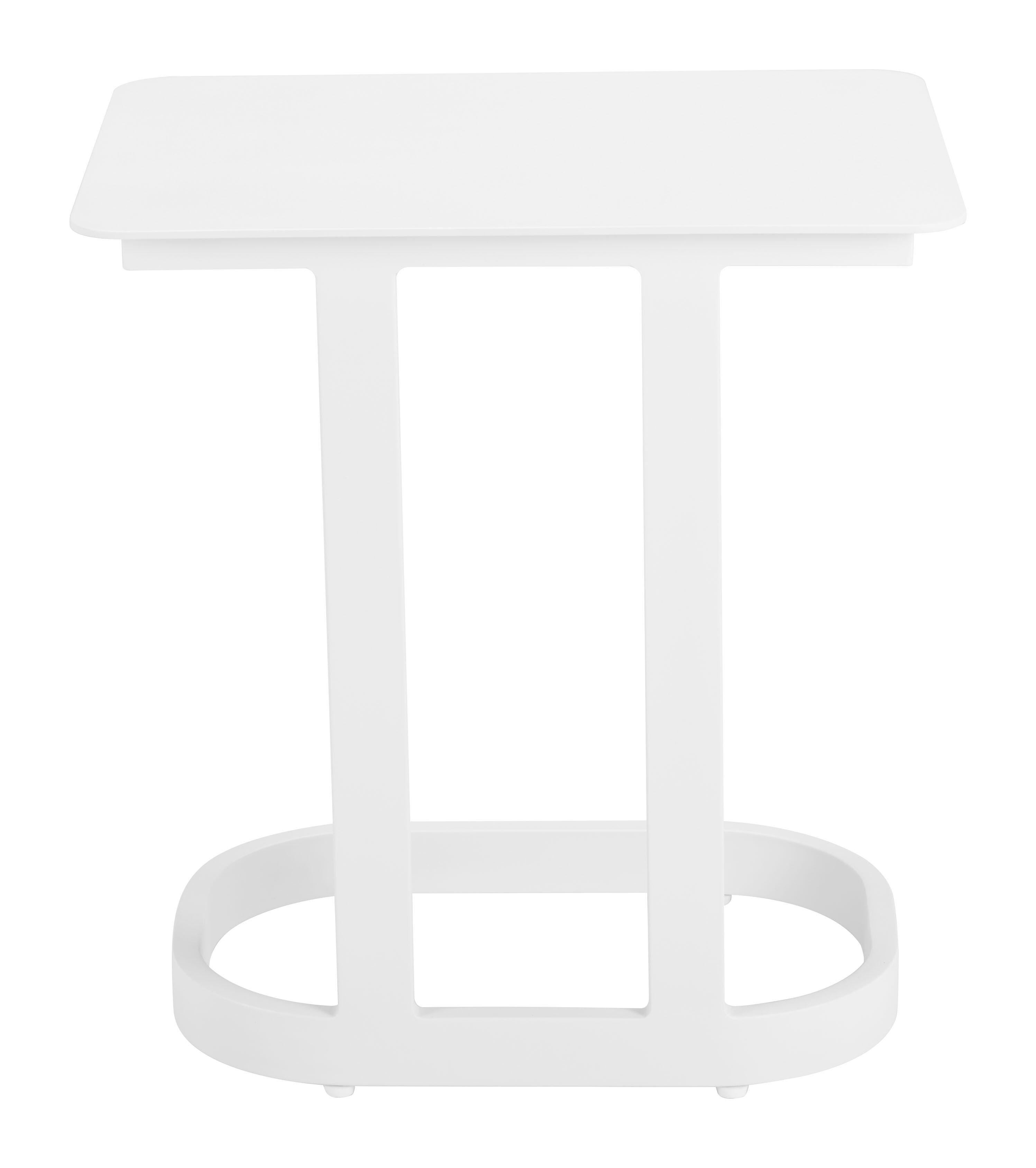 Erika Home Friss Outdoor End Table, White, large