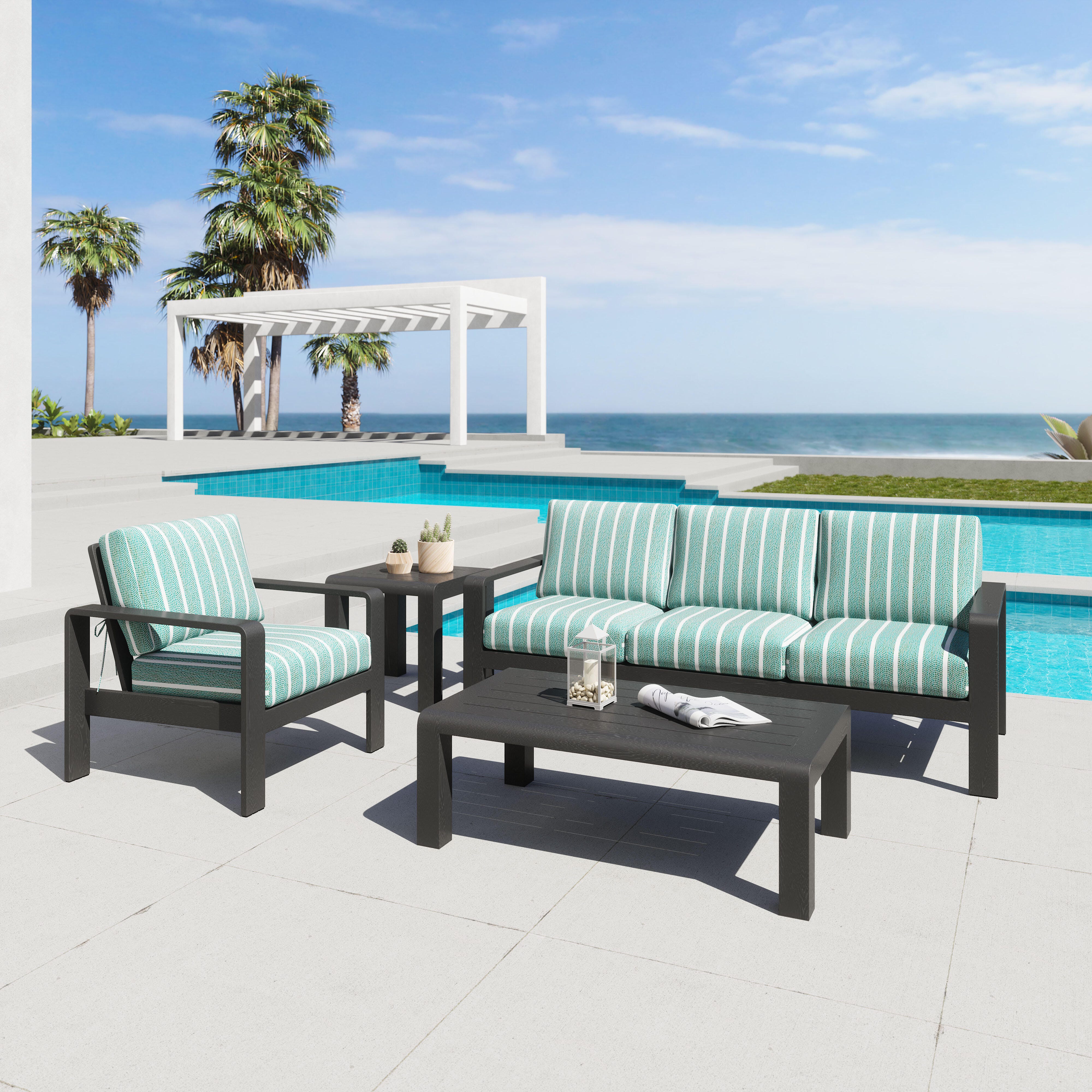 Erika Home Rolig Outdoor Coffee Table, , large