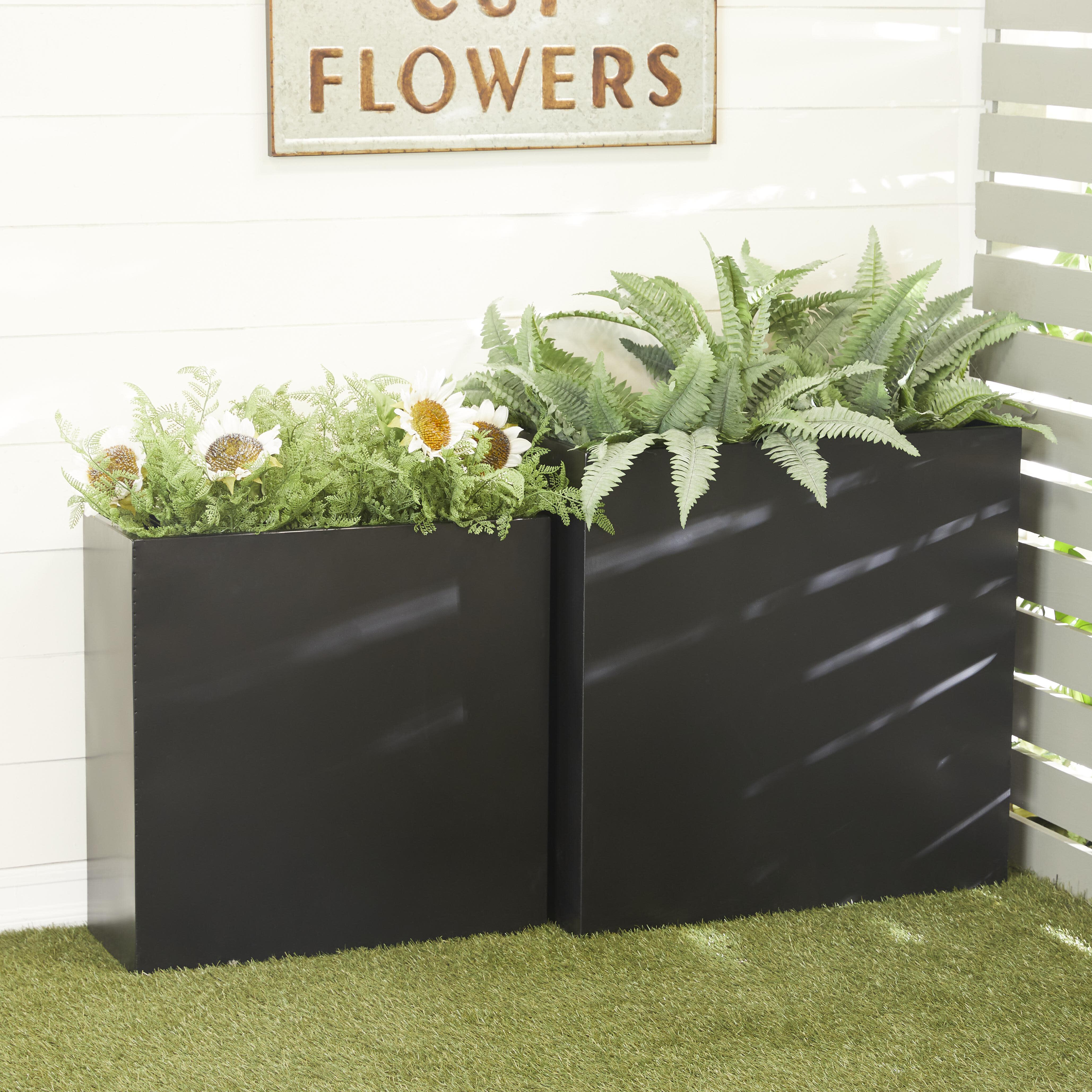 Bayberry Lane Outdoor Planter (Set of 2), Black, large
