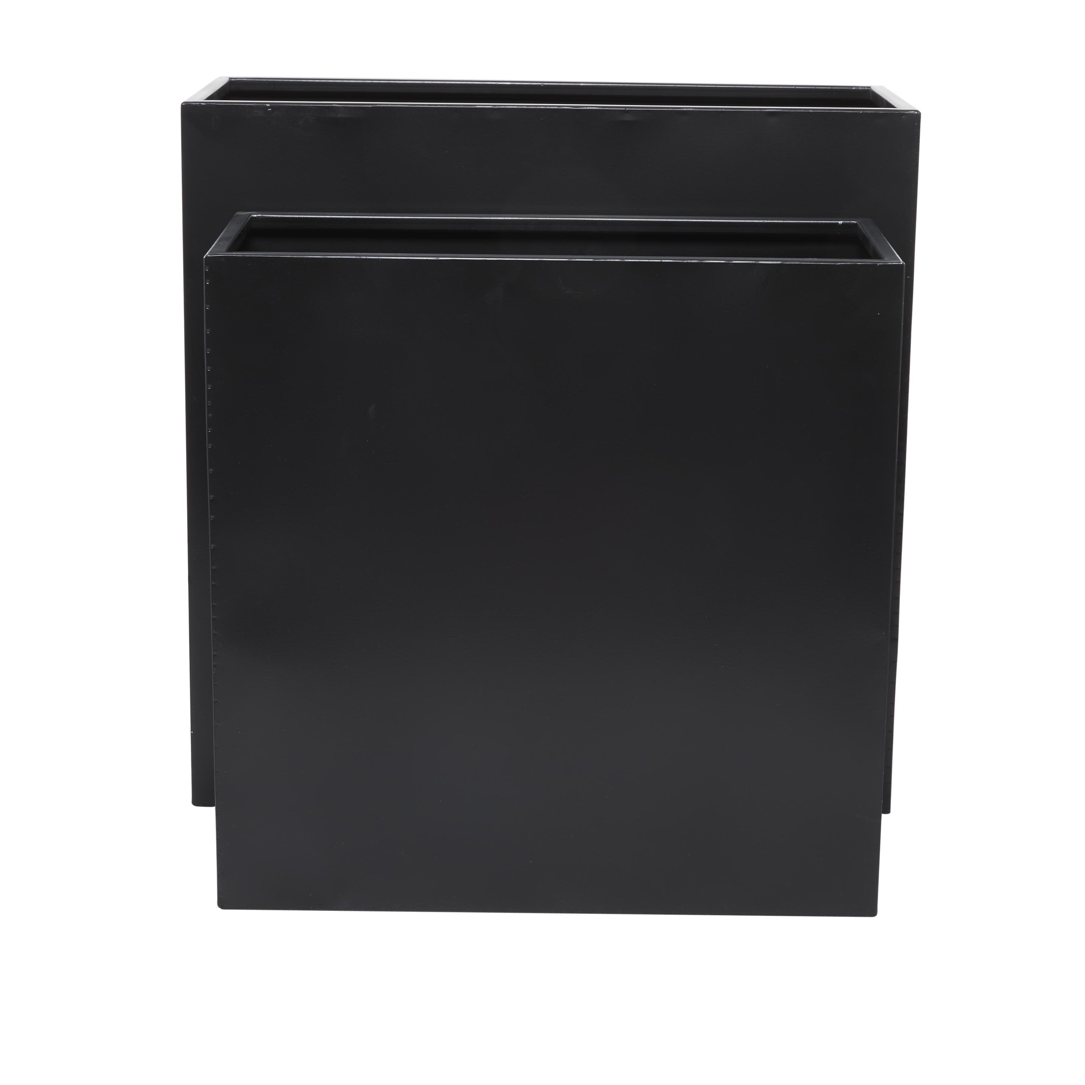 Bayberry Lane Outdoor Planter (Set of 2), Black, large
